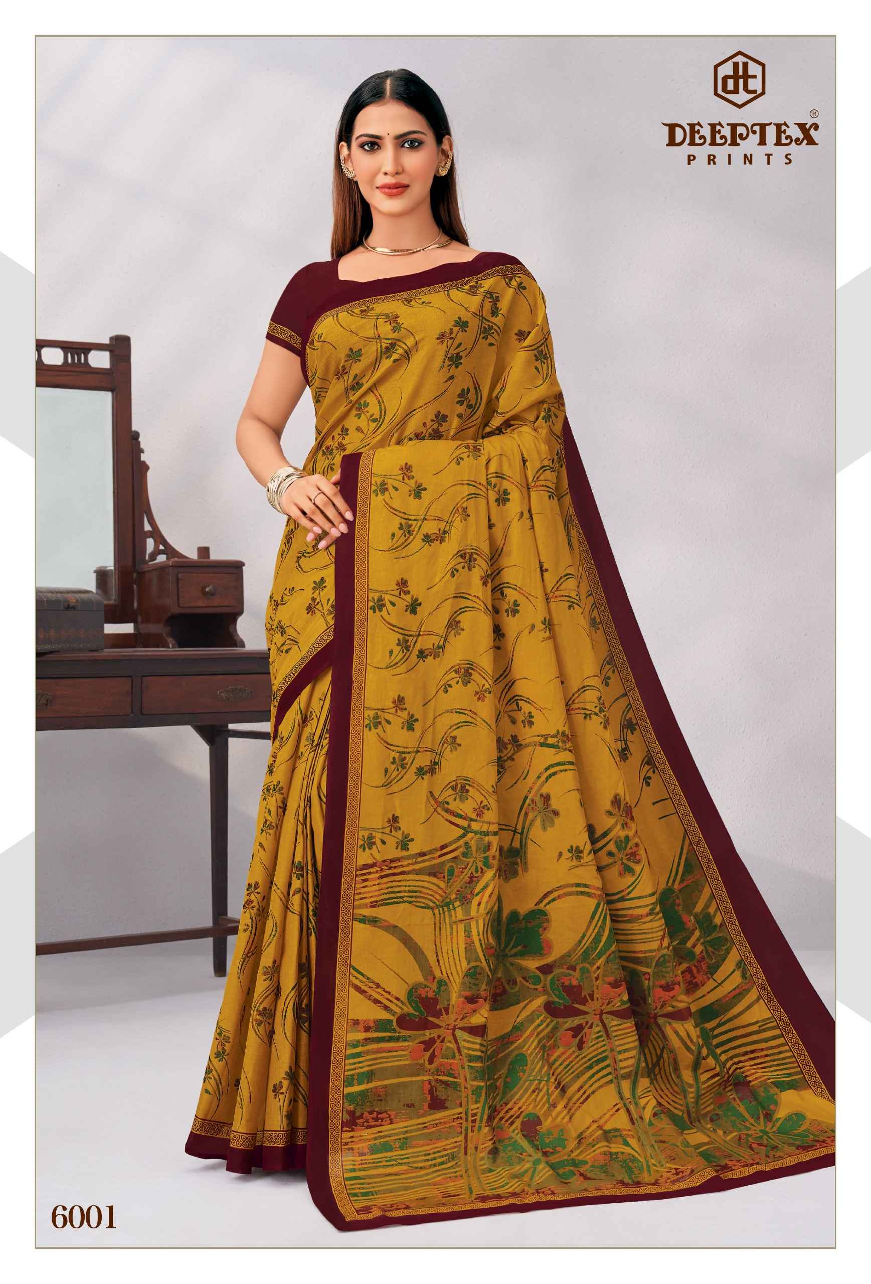 Deeptex Mother India Vol 60 Pure Cotton Printed Sarees 30 Pcs Catalog