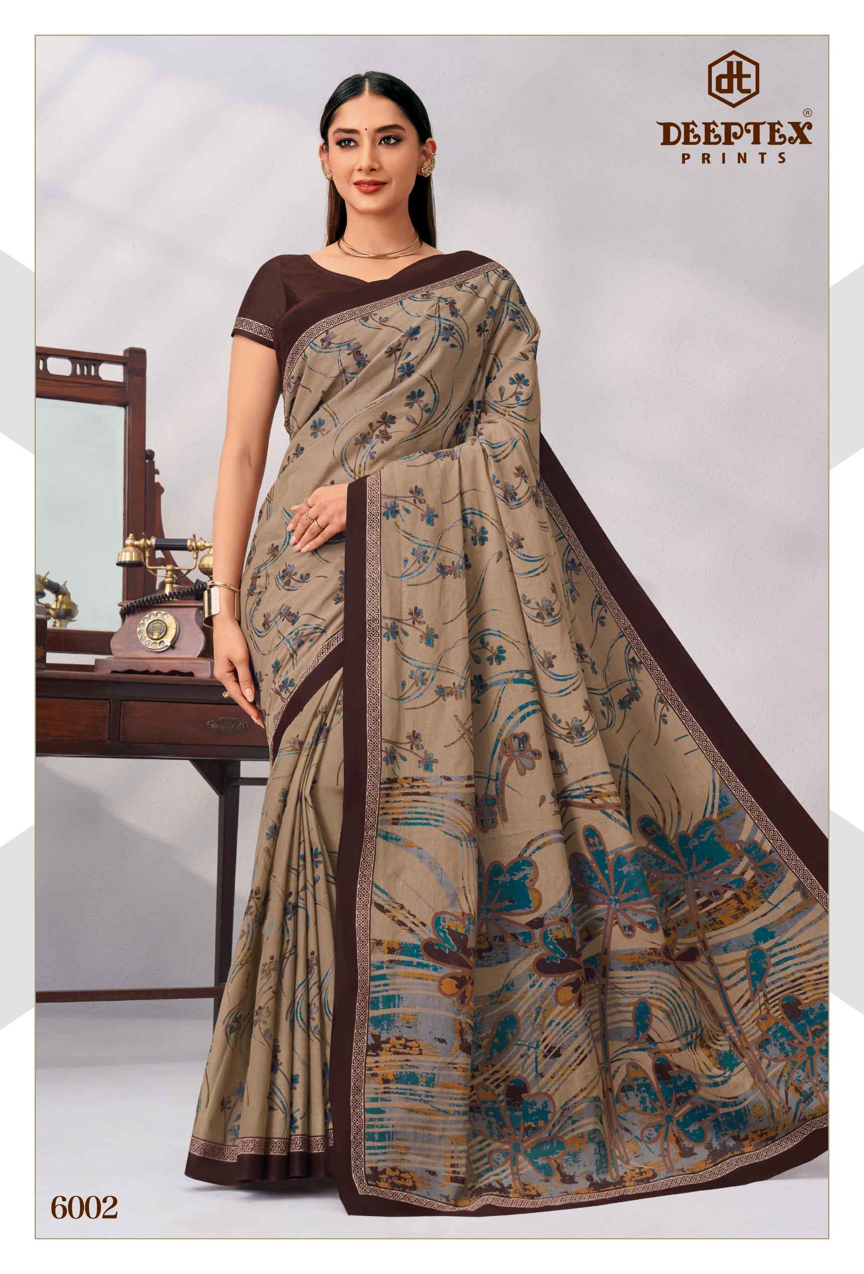 Deeptex Mother India Vol 60 Pure Cotton Printed Sarees 30 Pcs Catalog