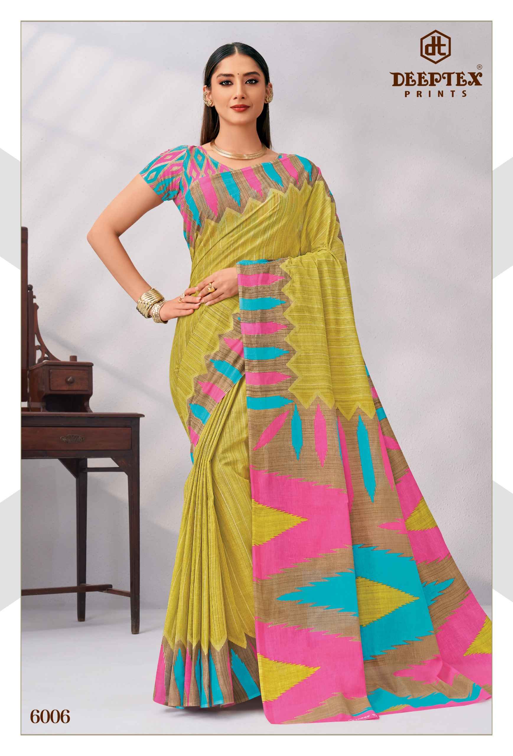 Deeptex Mother India Vol 60 Pure Cotton Printed Sarees 30 Pcs Catalog