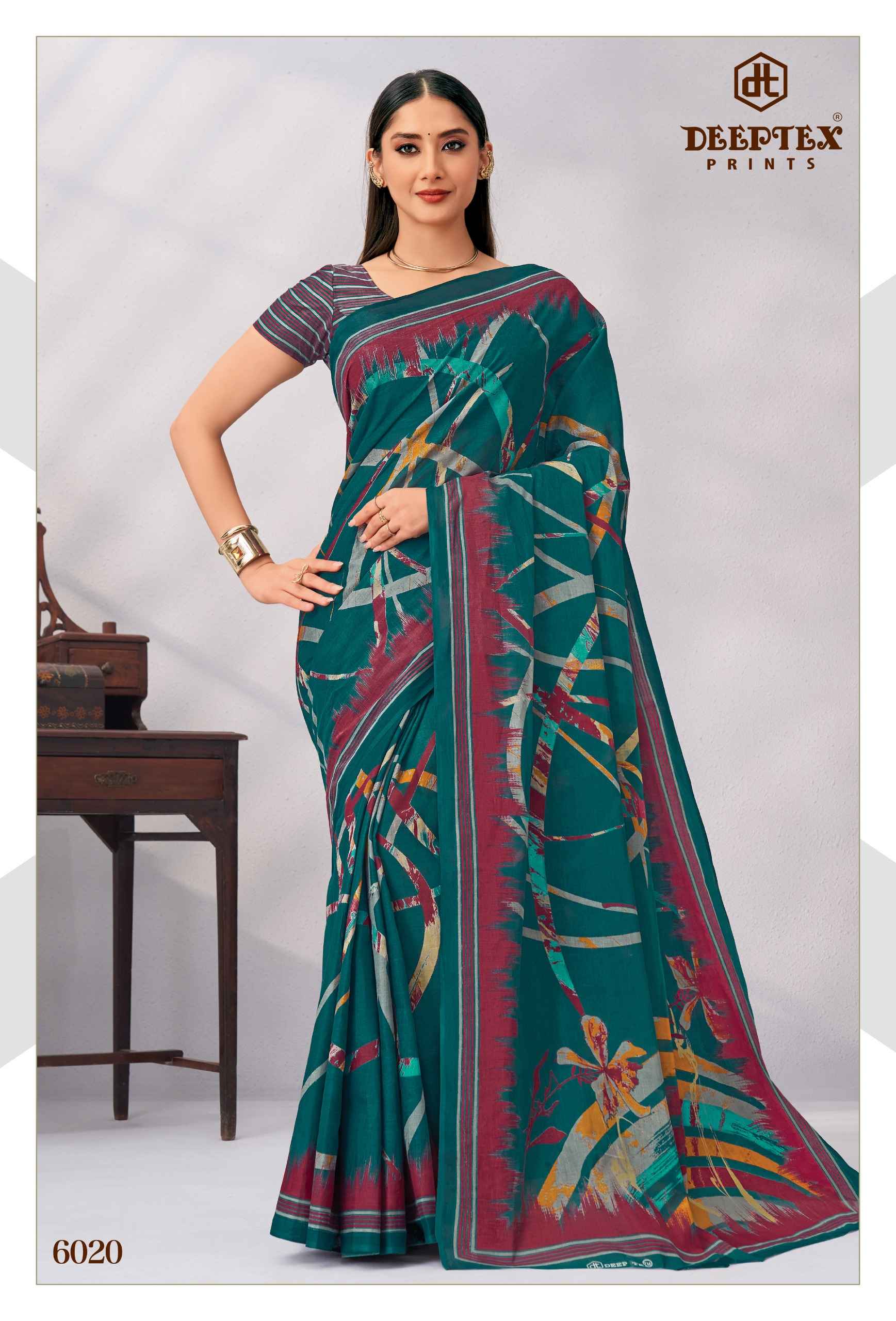 Deeptex Mother India Vol 60 Pure Cotton Printed Sarees 30 Pcs Catalog