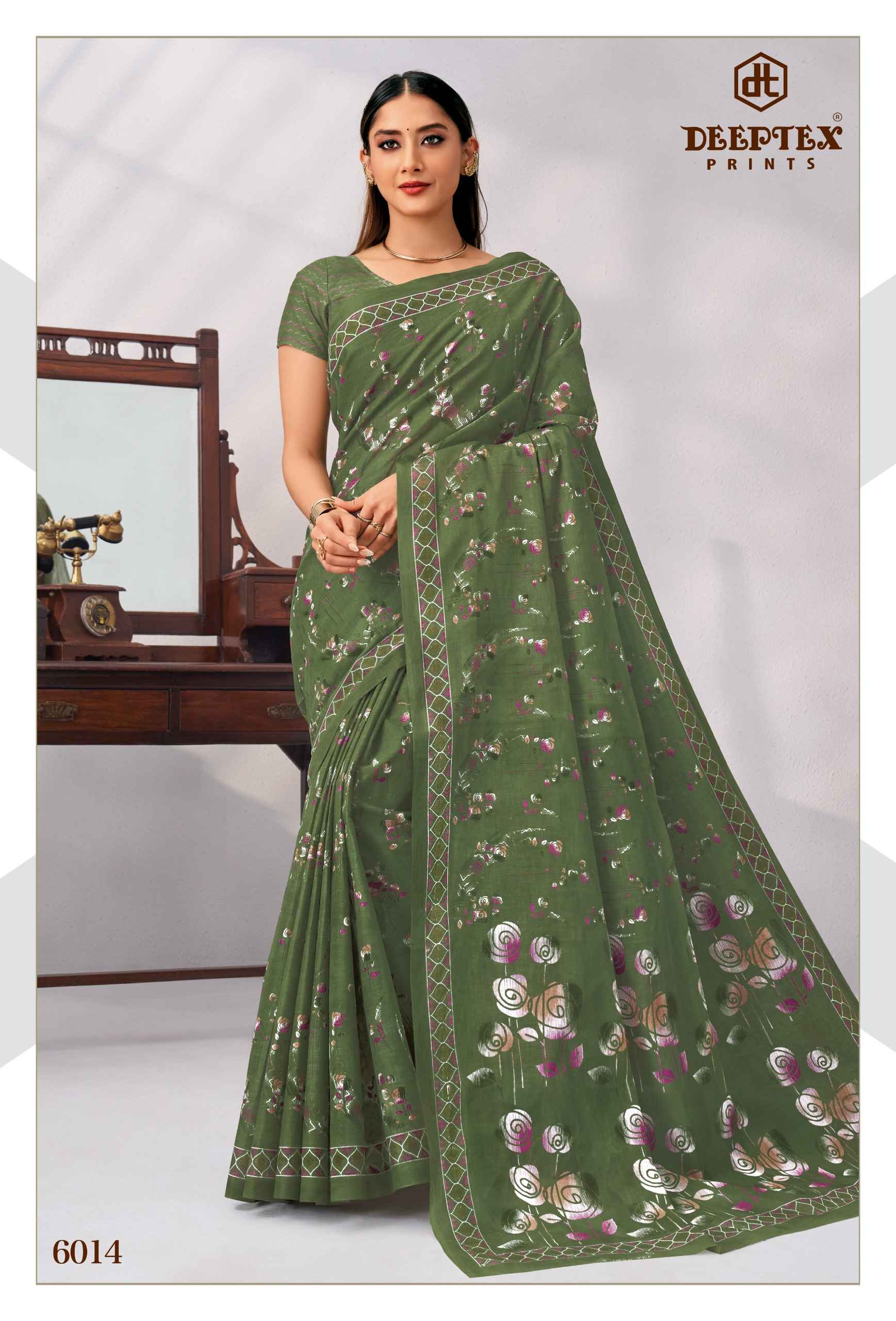 Deeptex Mother India Vol 60 Pure Cotton Printed Sarees 30 Pcs Catalog