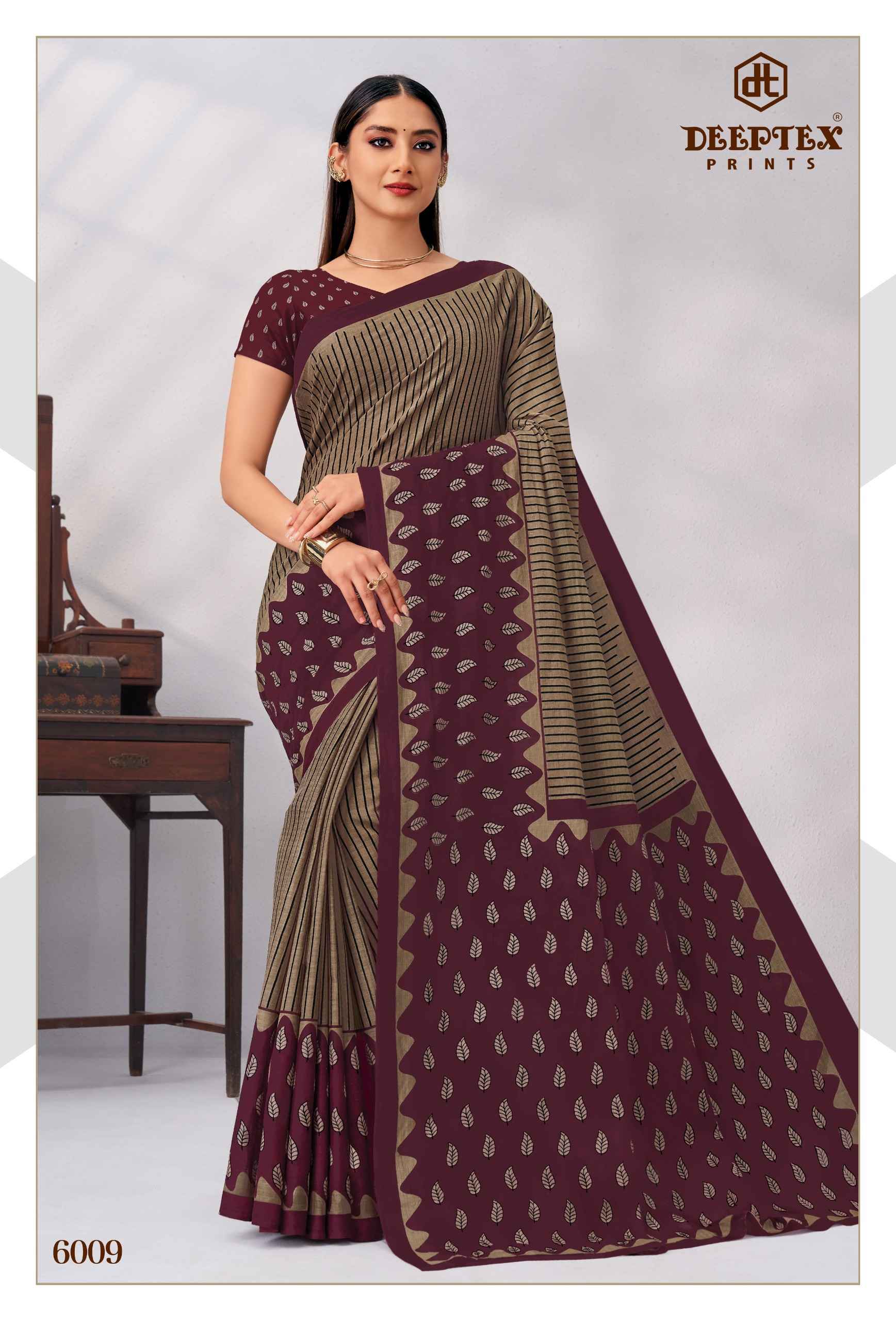 Deeptex Mother India Vol 60 Pure Cotton Printed Sarees 30 Pcs Catalog