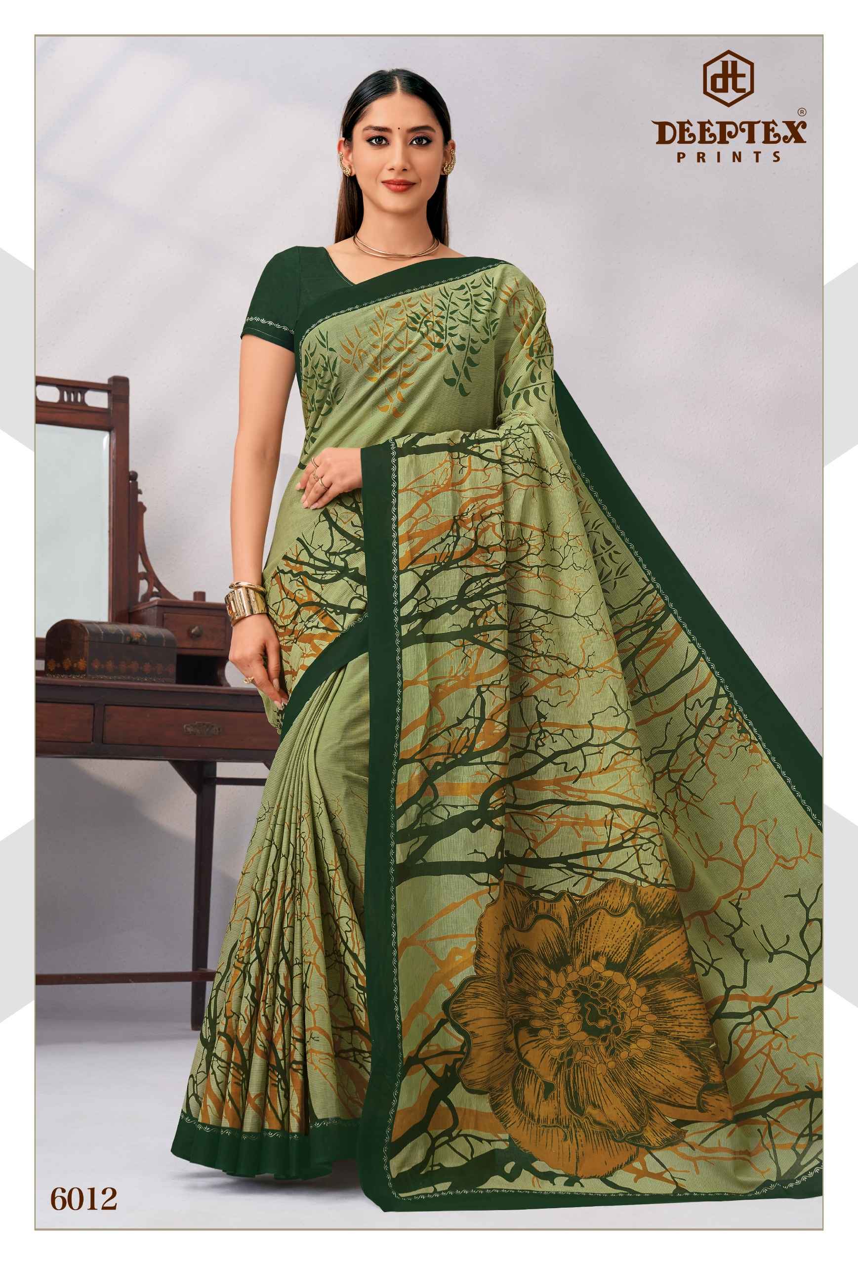 Deeptex Mother India Vol 60 Pure Cotton Printed Sarees 30 Pcs Catalog