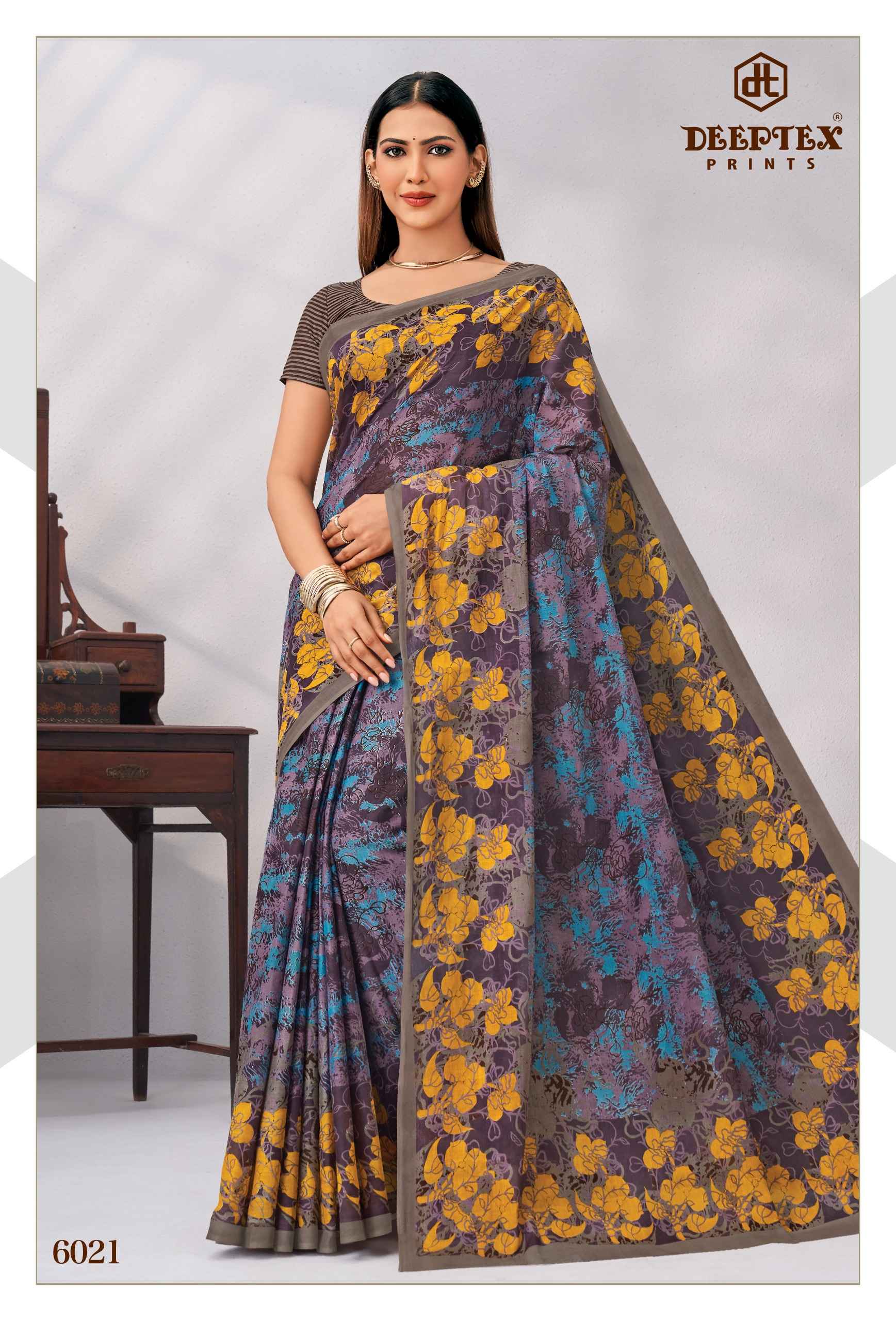 Deeptex Mother India Vol 60 Pure Cotton Printed Sarees 30 Pcs Catalog