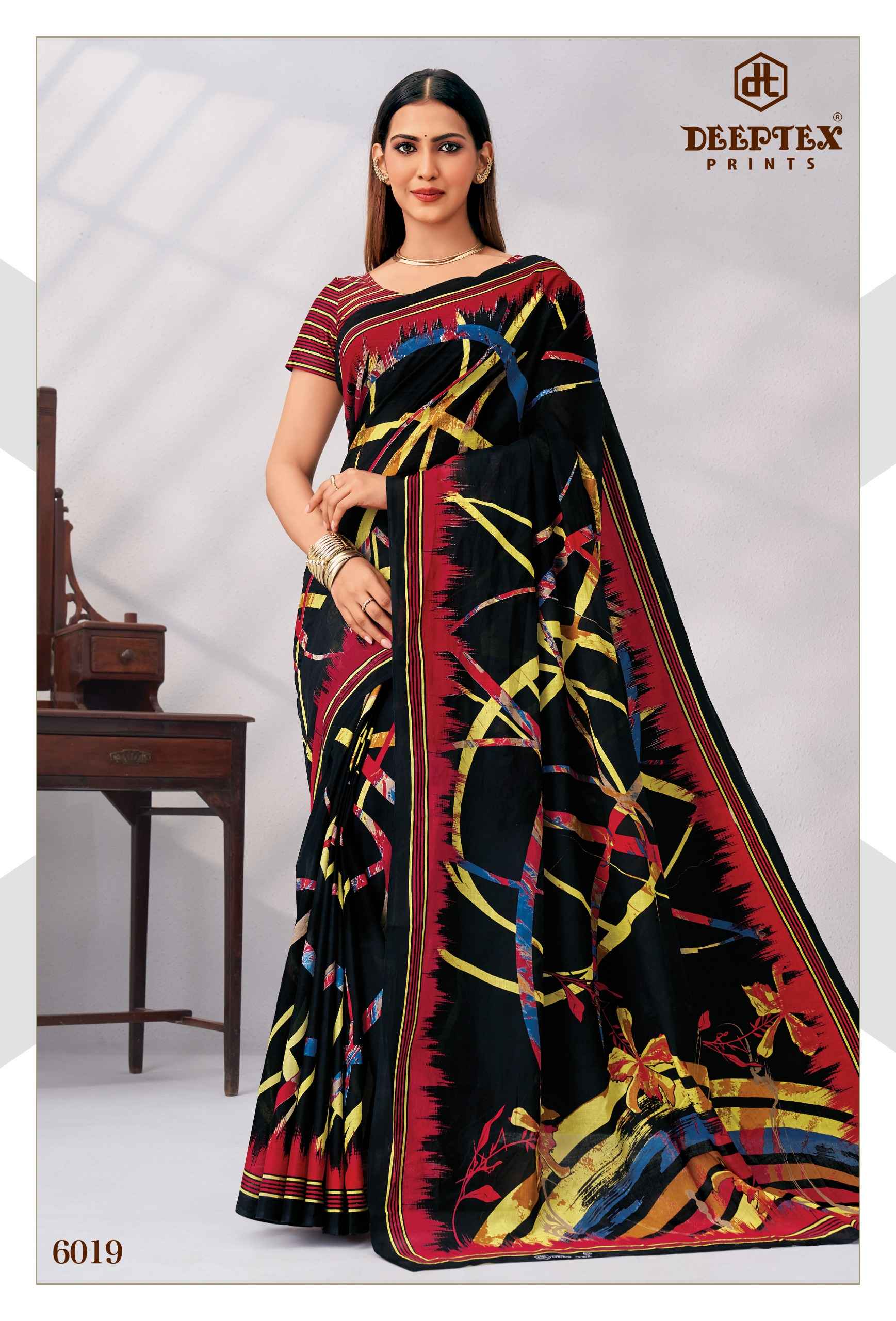 Deeptex Mother India Vol 60 Pure Cotton Printed Sarees 30 Pcs Catalog