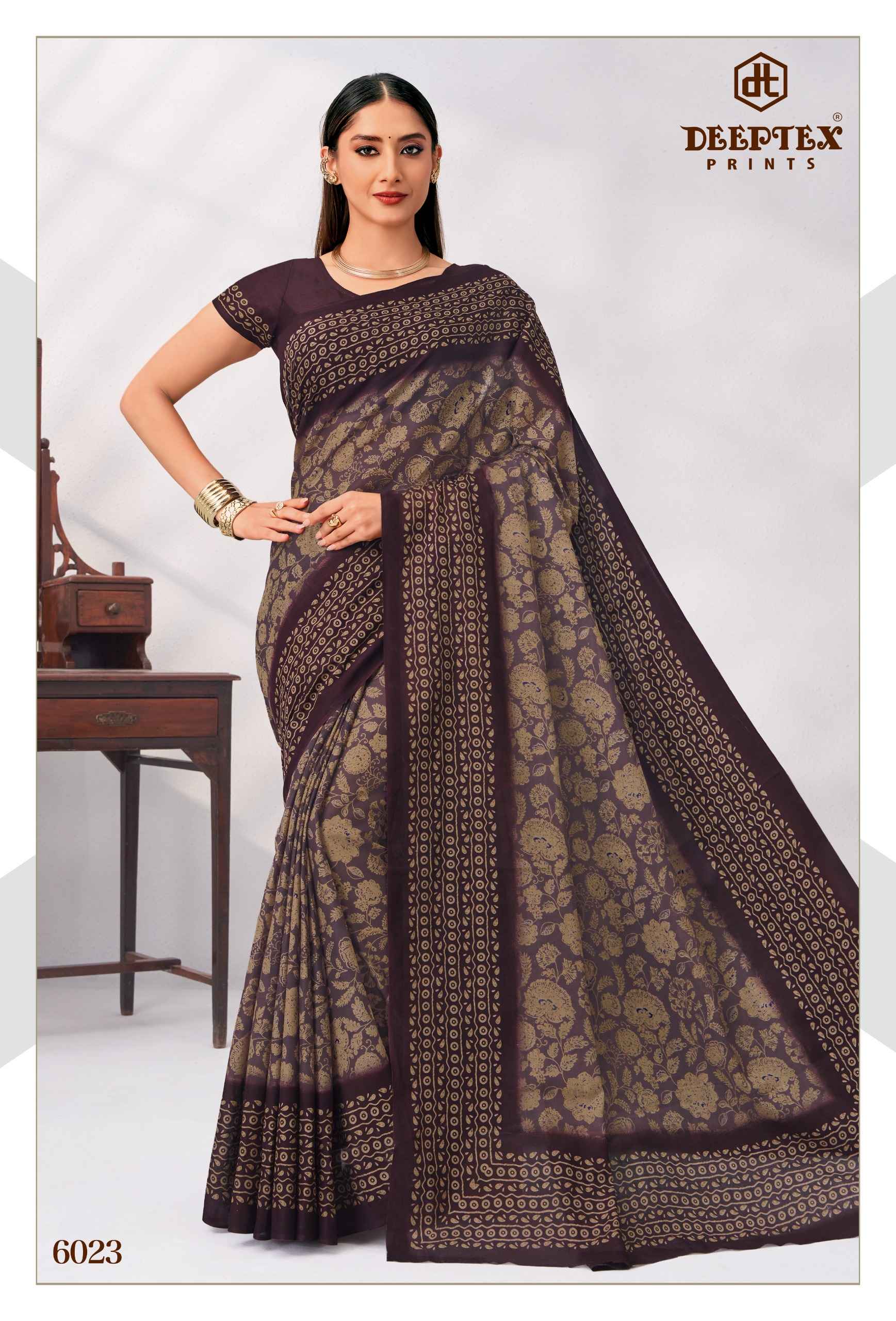 Deeptex Mother India Vol 60 Pure Cotton Printed Sarees 30 Pcs Catalog