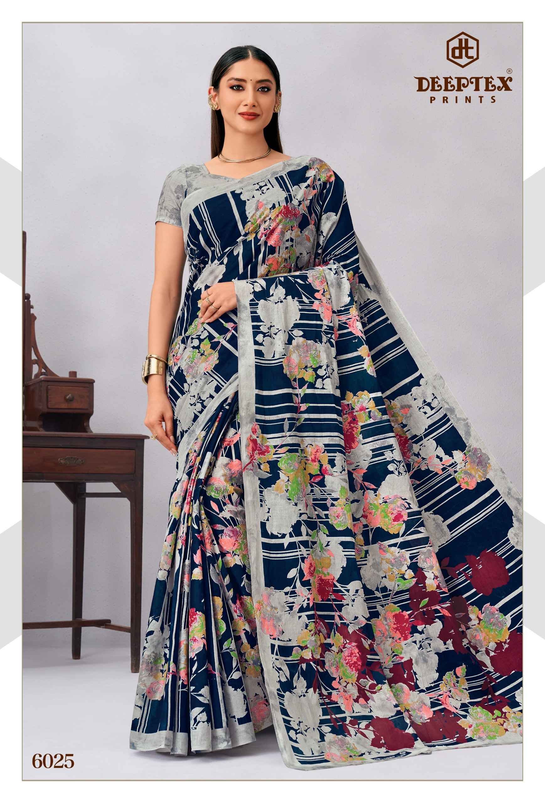 Deeptex Mother India Vol 60 Pure Cotton Printed Sarees 30 Pcs Catalog