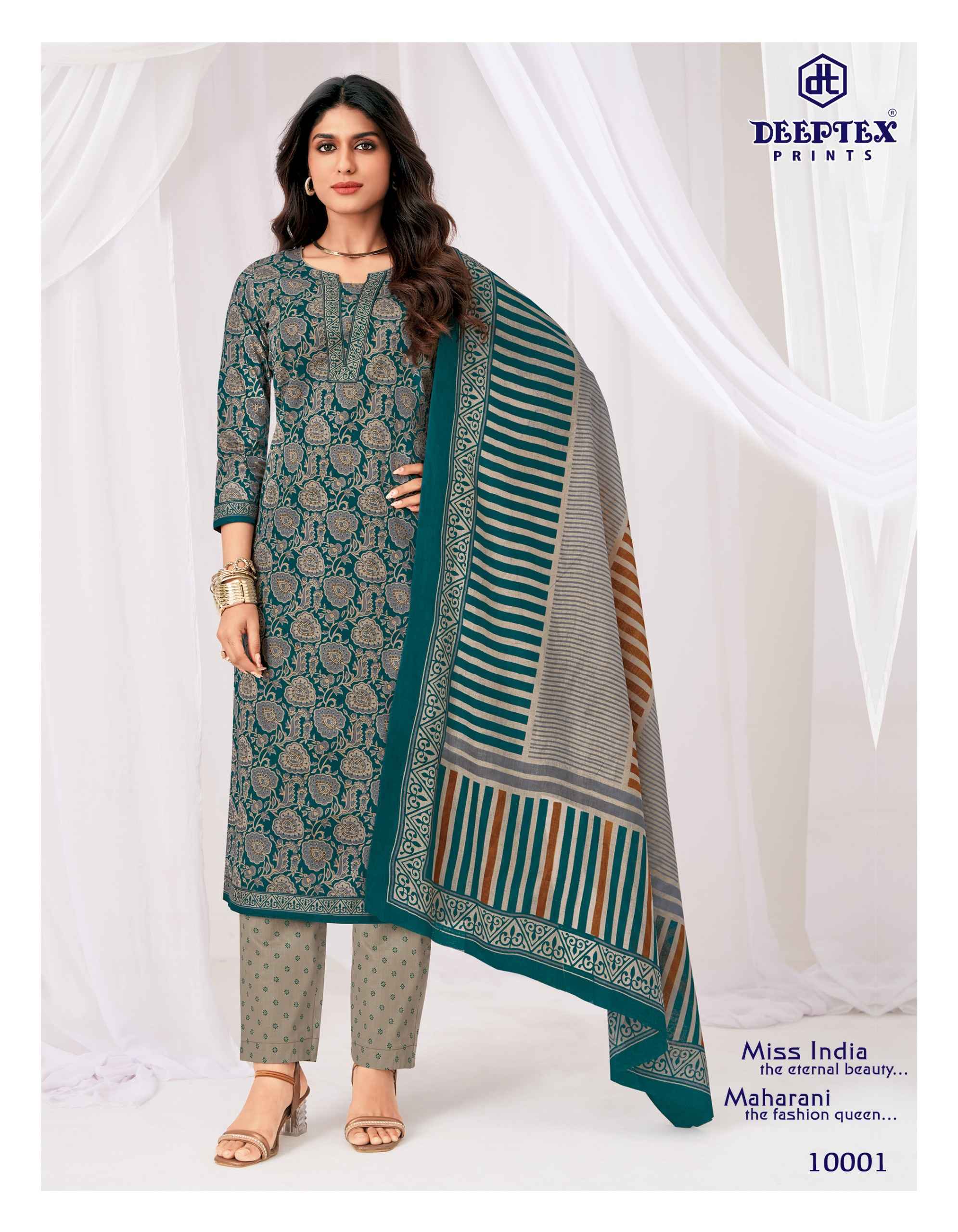 Deeptex Prints Miss India Vol 100 Cotton Dress Material 16 pcs Catalog