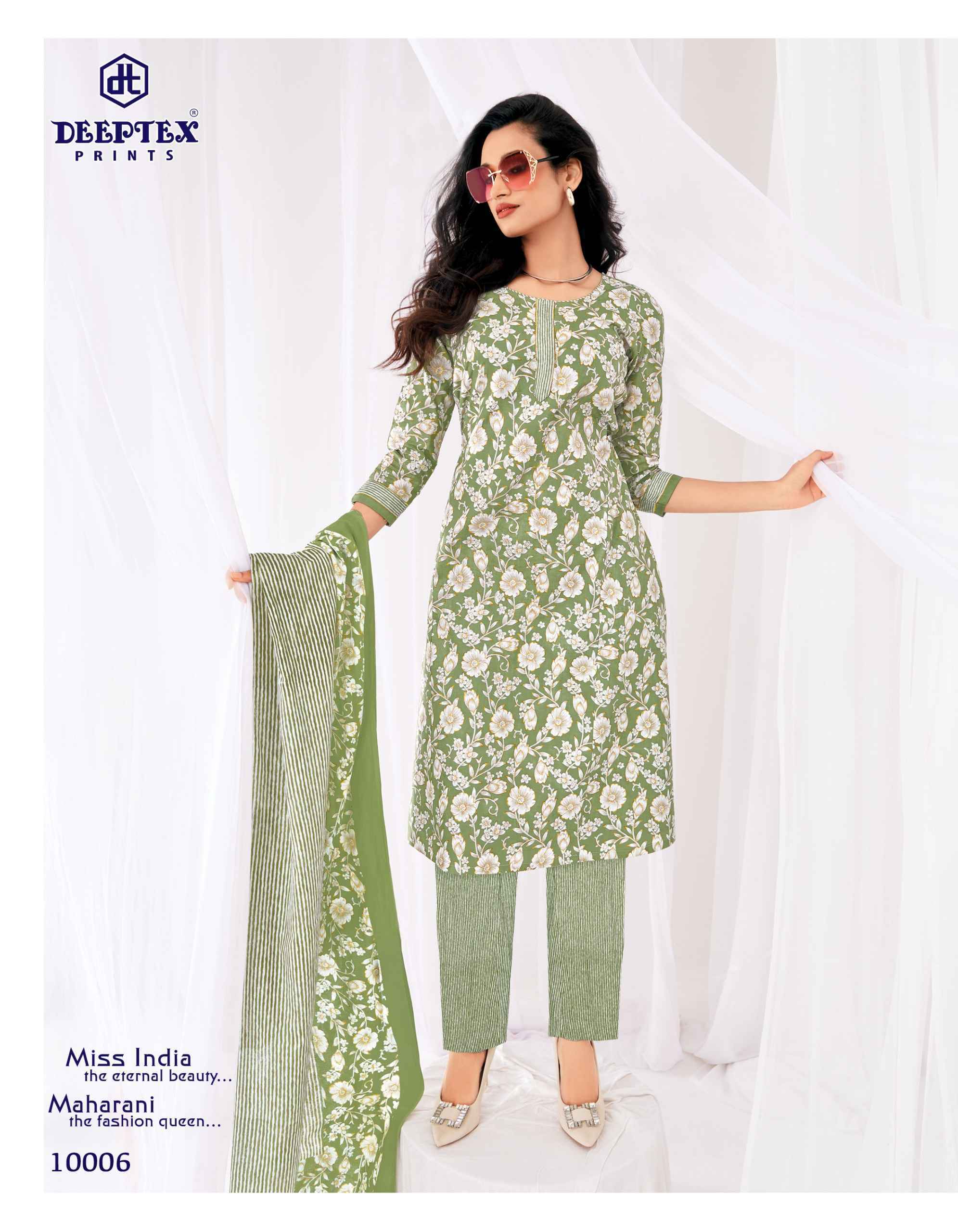 Deeptex Prints Miss India Vol 100 Cotton Dress Material 16 pcs Catalog