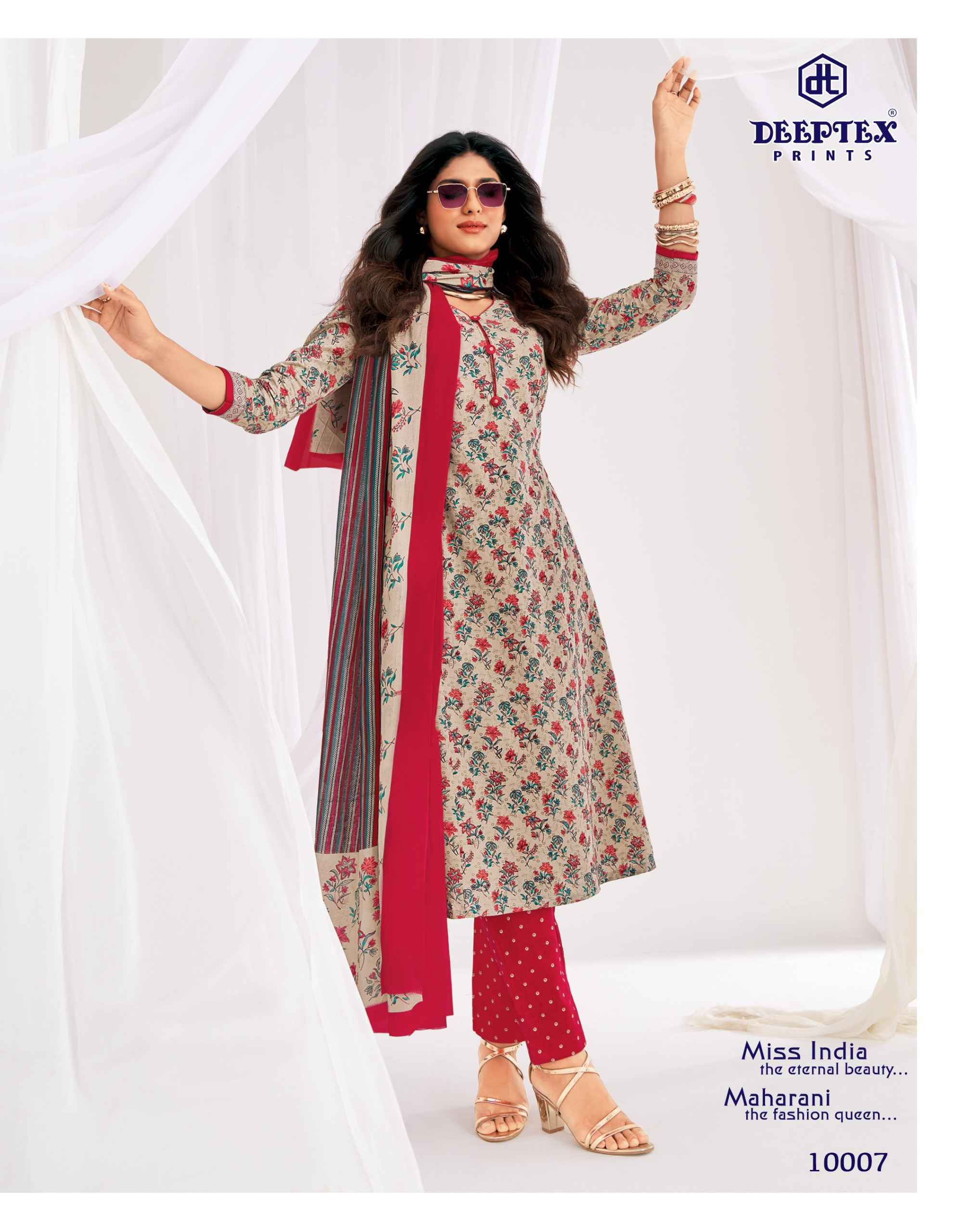 Deeptex Prints Miss India Vol 100 Cotton Dress Material 16 pcs Catalog
