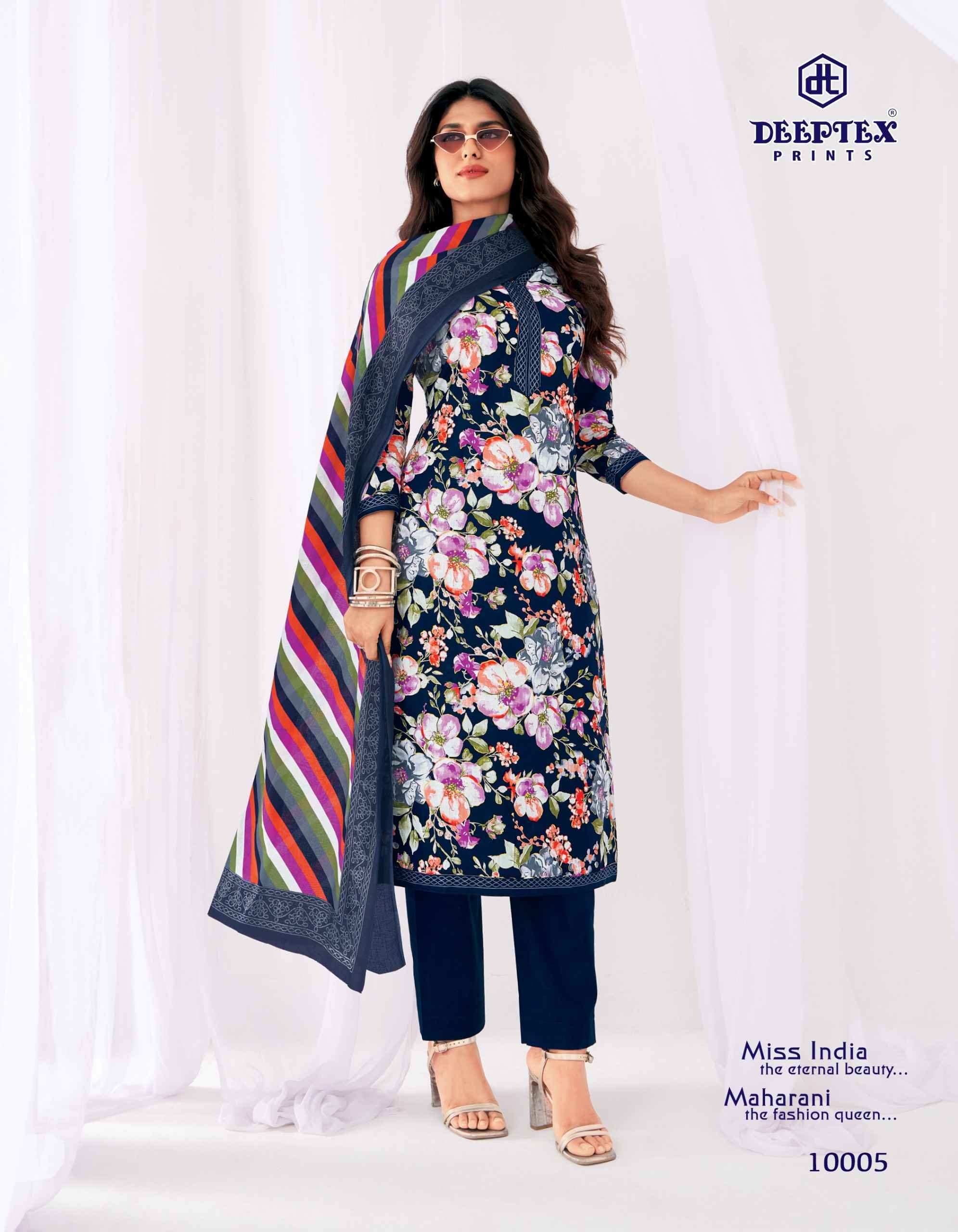Deeptex Prints Miss India Vol 100 Cotton Dress Material 16 pcs Catalog