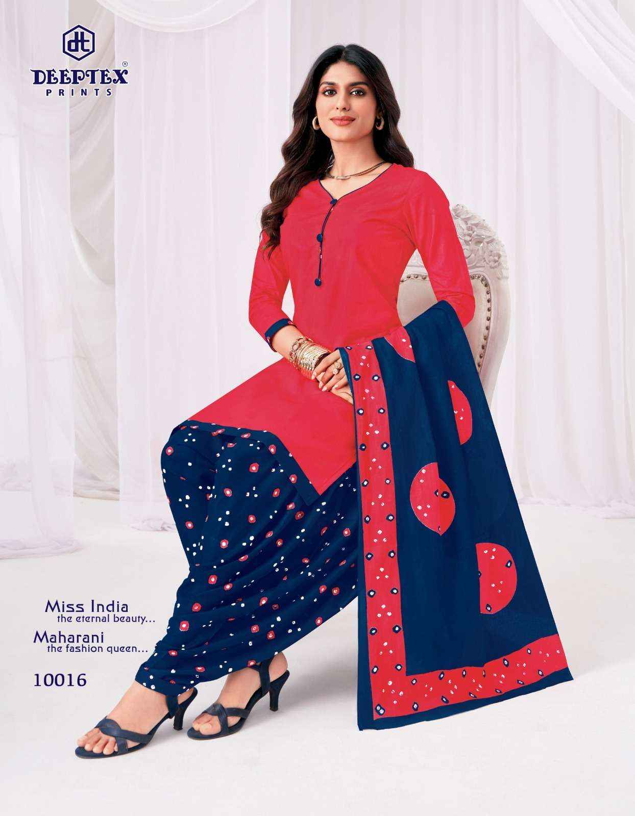 Deeptex Prints Miss India Vol 100  Cotton Readymade Suits 16 pcs Catalog