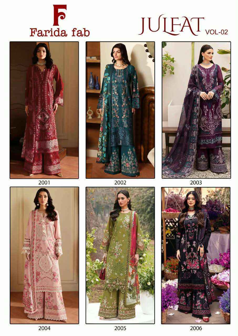 Farida Fab Julfat Vol 2 Cotton Dress Material 6 Pcs Catalog 