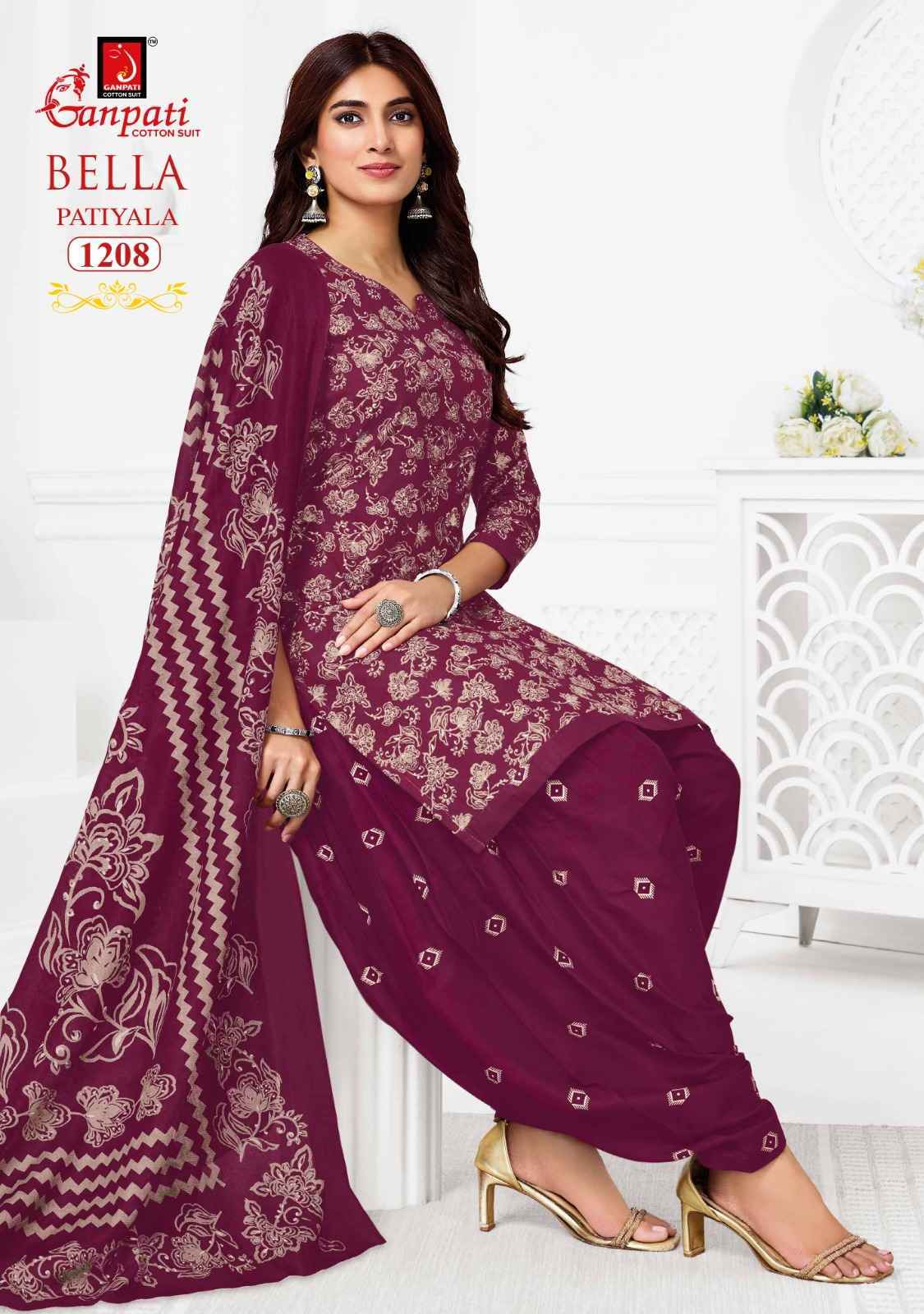Ganpati Bella Vol 12 Cotton Dress Material 12 pcs Catalogue