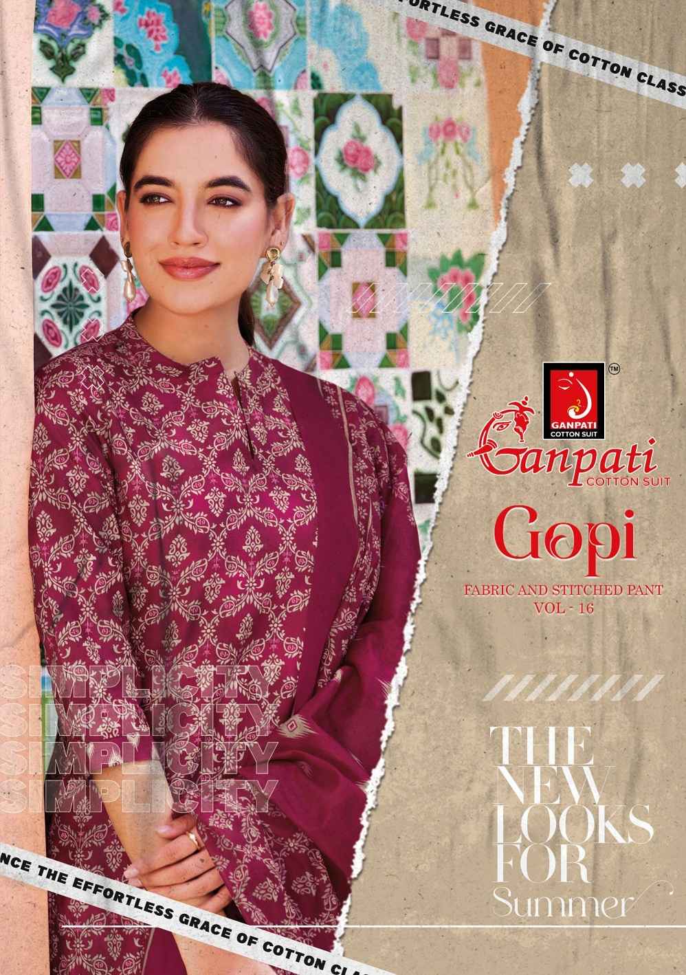 Ganpati Gopi Vol 16 Pure Cotton Dress Material With Price 12 Pcs Catalog