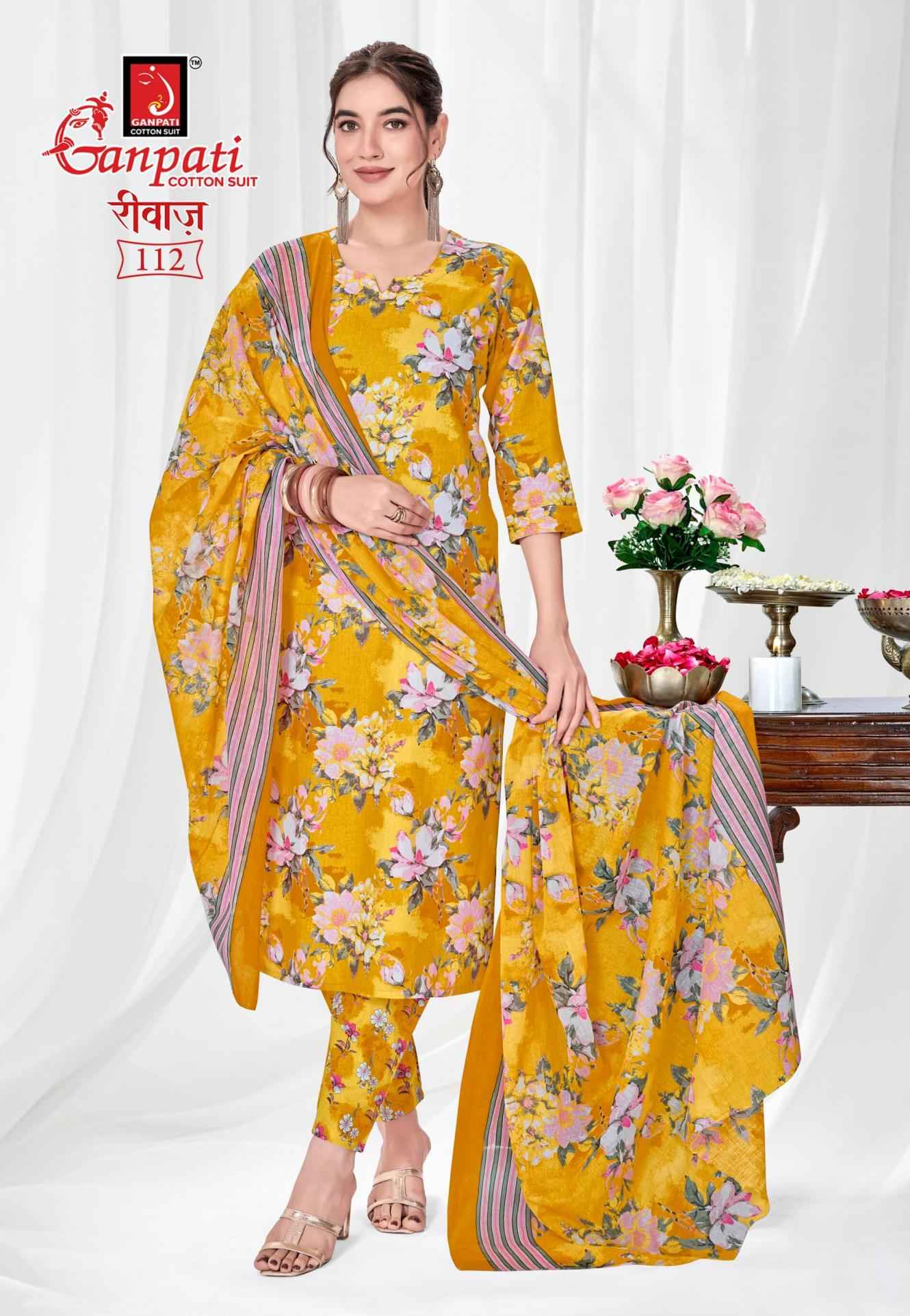 Ganpati riwaz Vol 2 Pure Cotton Jaipuri Prints Dress Material 12 Pcs Catalog