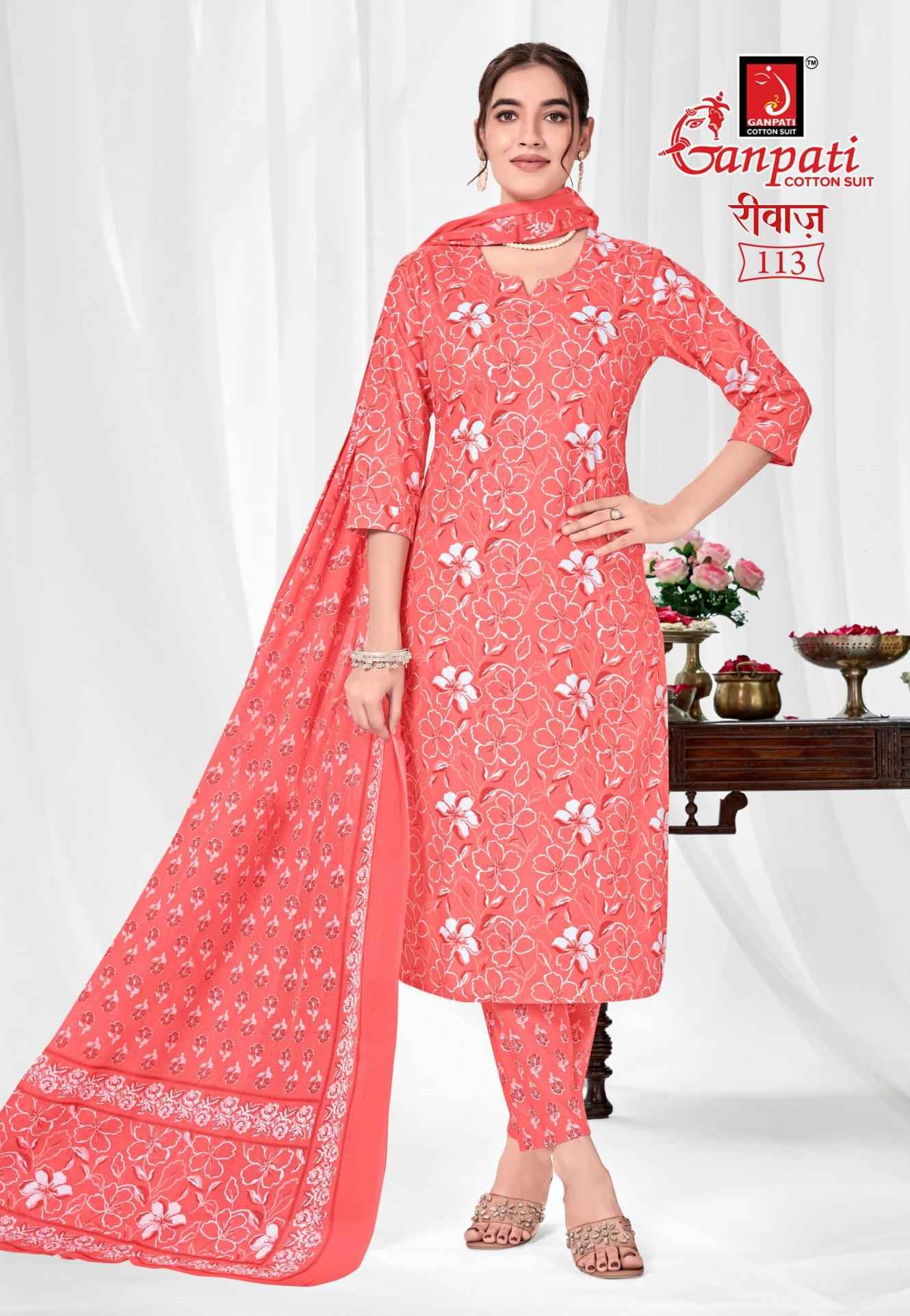 Ganpati riwaz Vol 2 Pure Cotton Jaipuri Prints Dress Material 12 Pcs Catalog