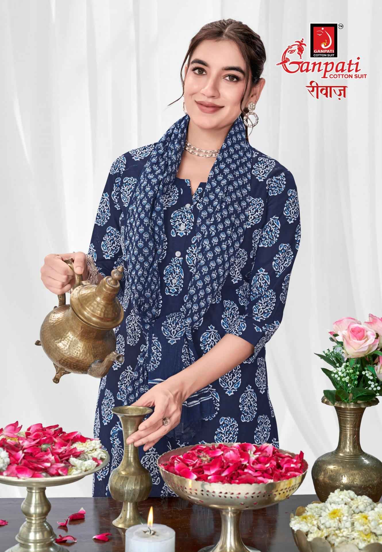 Ganpati riwaz Vol 2 Pure Cotton Jaipuri Prints Dress Material 12 Pcs Catalog
