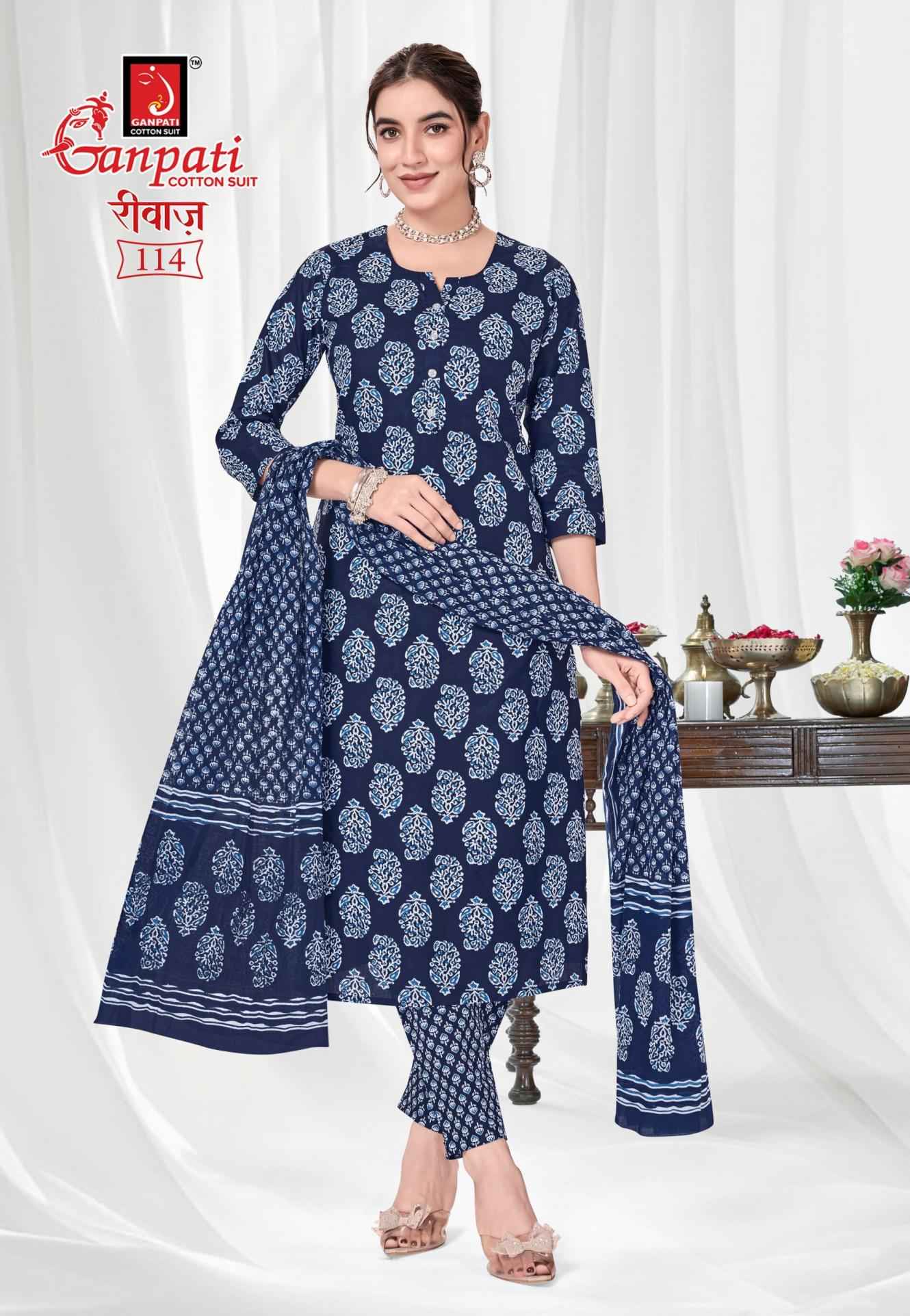 Ganpati riwaz Vol 2 Pure Cotton Jaipuri Prints Dress Material 12 Pcs Catalog