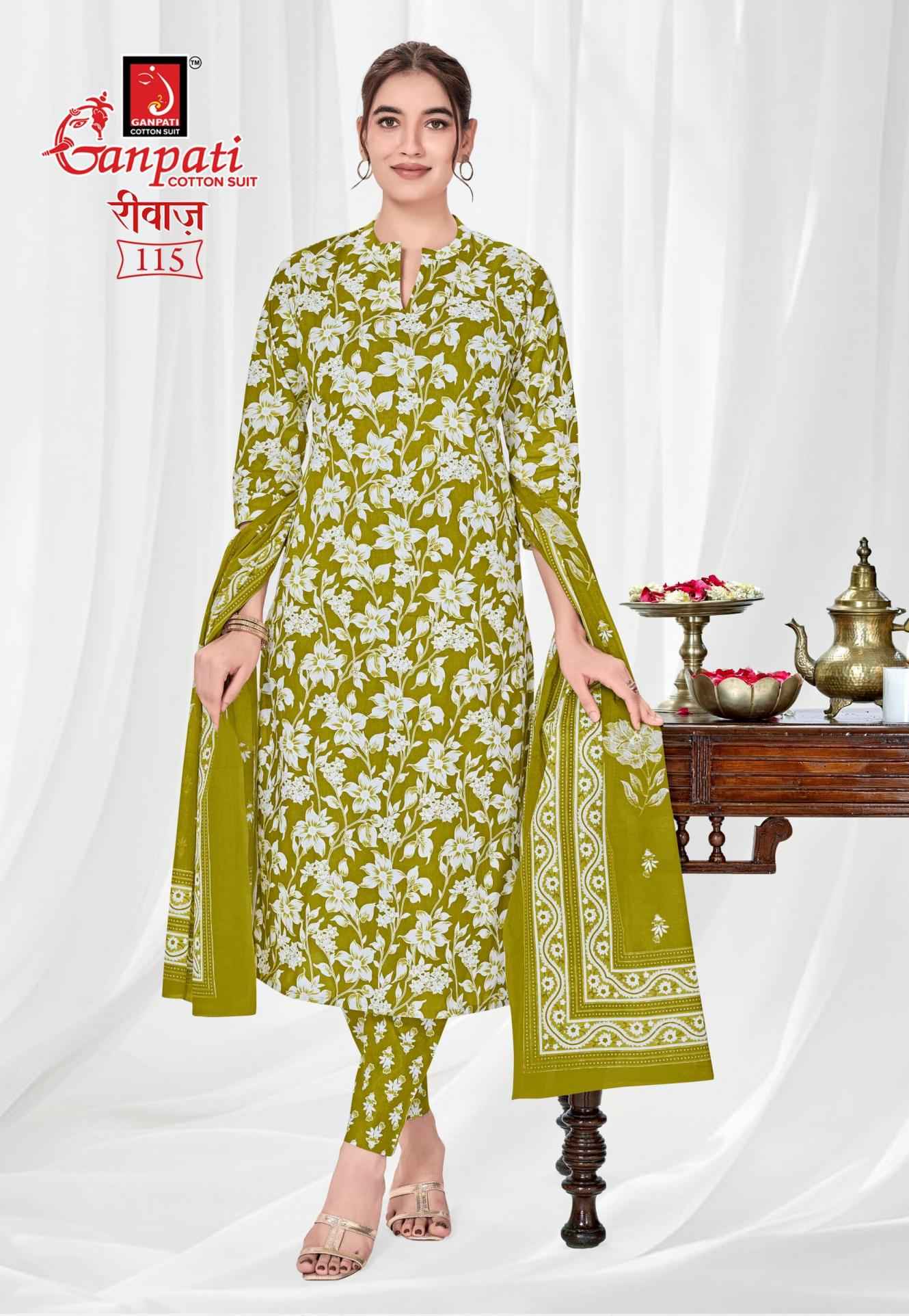 Ganpati riwaz Vol 2 Pure Cotton Jaipuri Prints Dress Material 12 Pcs Catalog