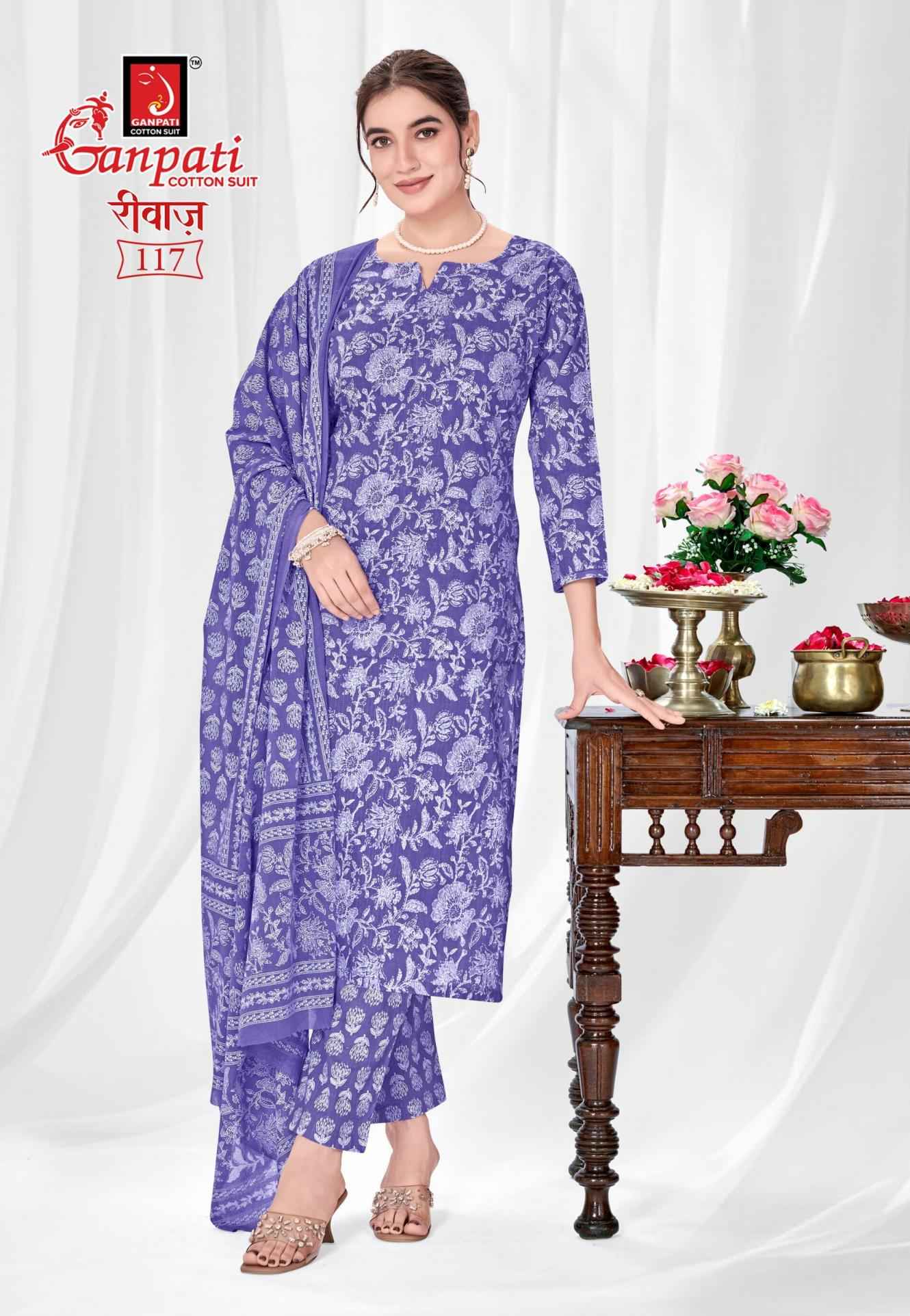 Ganpati riwaz Vol 2 Pure Cotton Jaipuri Prints Dress Material 12 Pcs Catalog