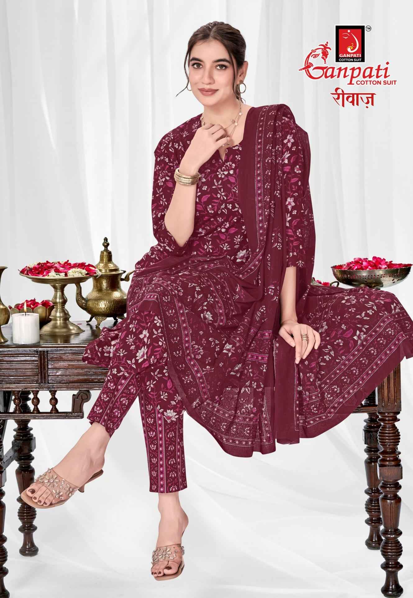 Ganpati riwaz Vol 2 Pure Cotton Jaipuri Prints Dress Material 12 Pcs Catalog