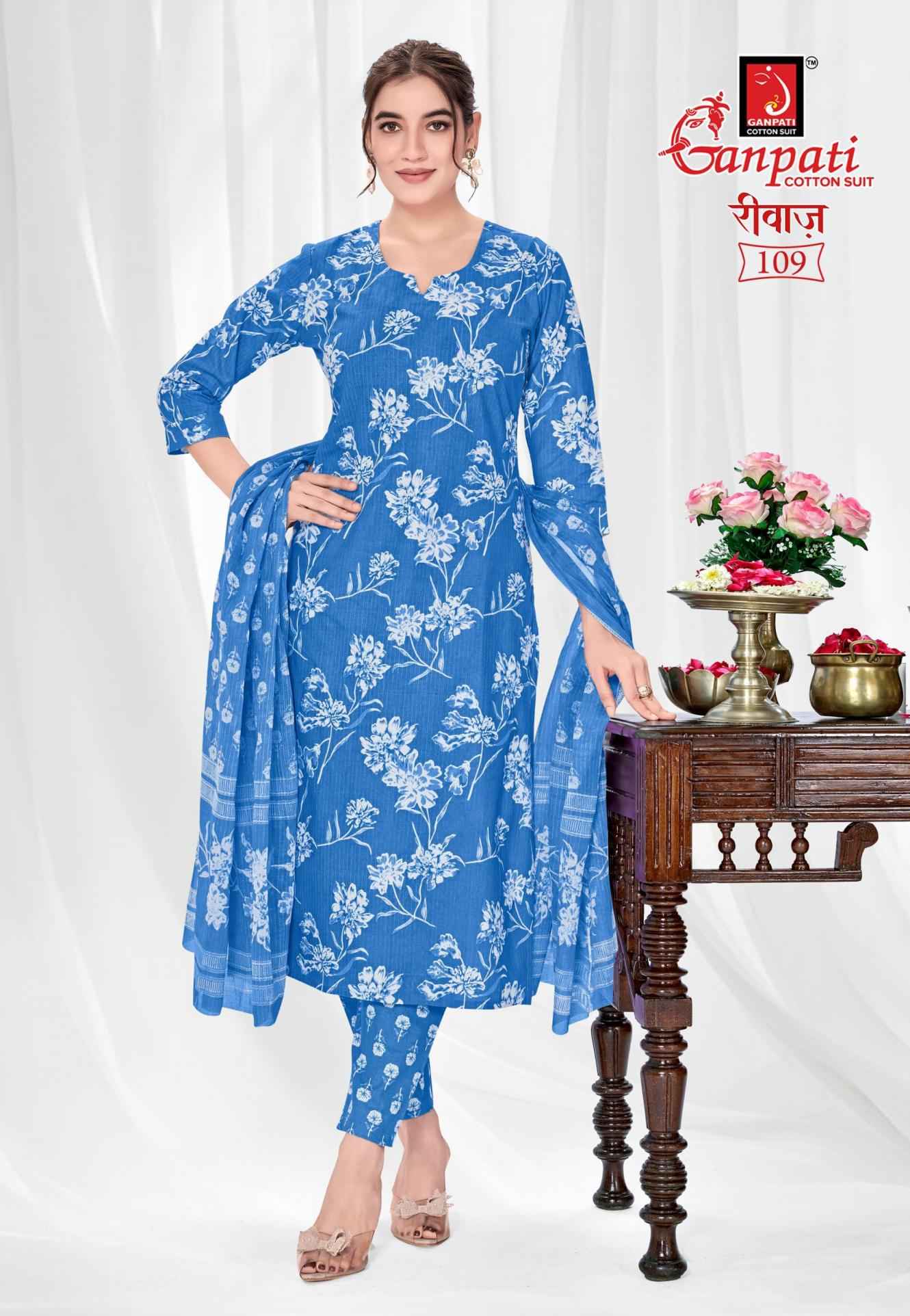 Ganpati riwaz Vol 2 Pure Cotton Jaipuri Prints Dress Material 12 Pcs Catalog
