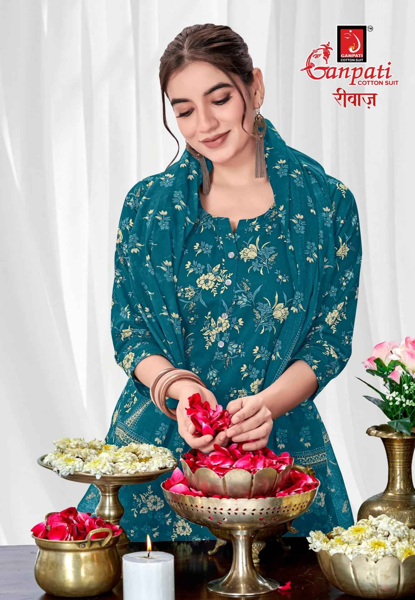 Ganpati riwaz Vol 2 Pure Cotton Jaipuri Prints Dress Material 12 Pcs Catalog