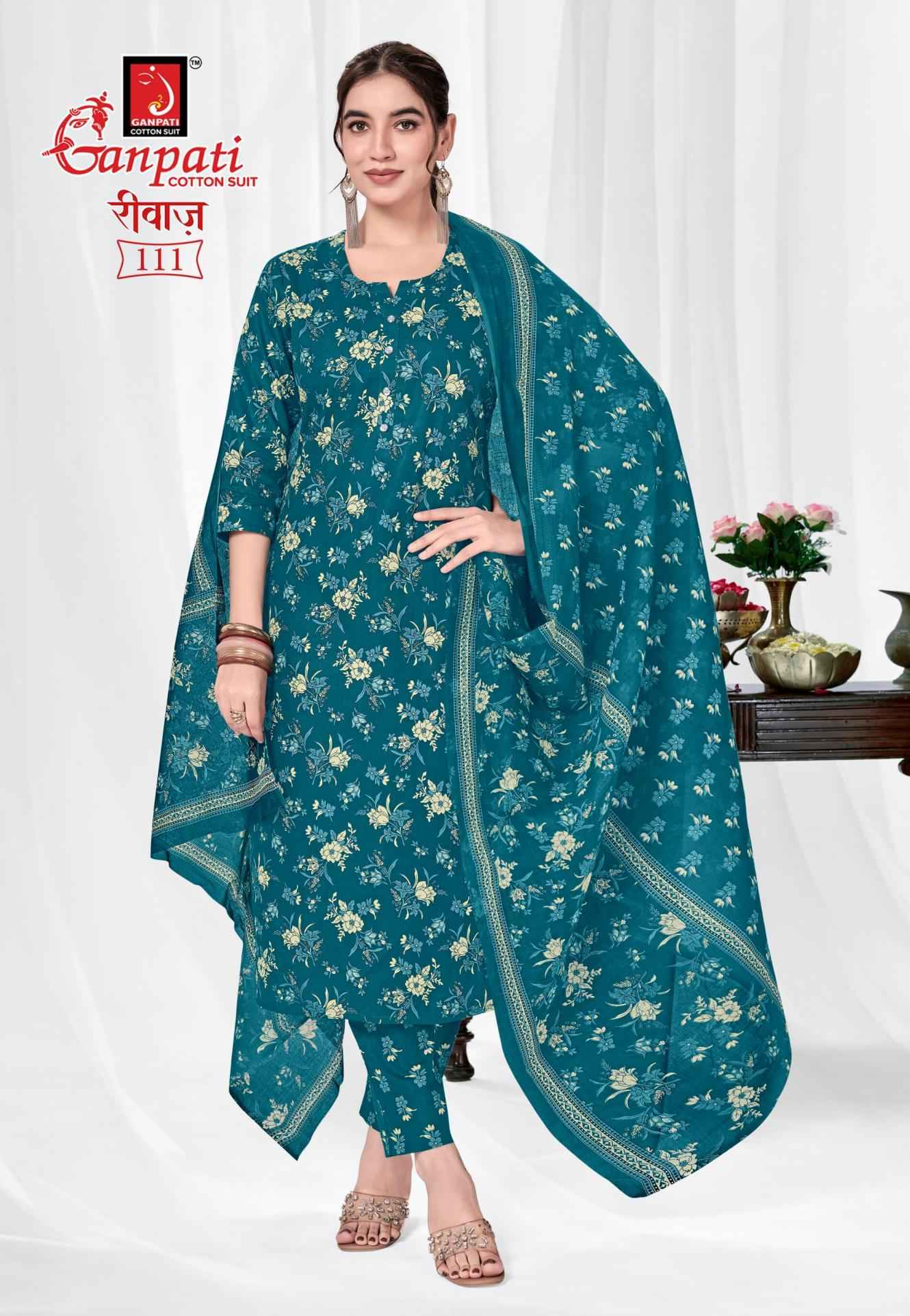Ganpati riwaz Vol 2 Pure Cotton Jaipuri Prints Dress Material 12 Pcs Catalog