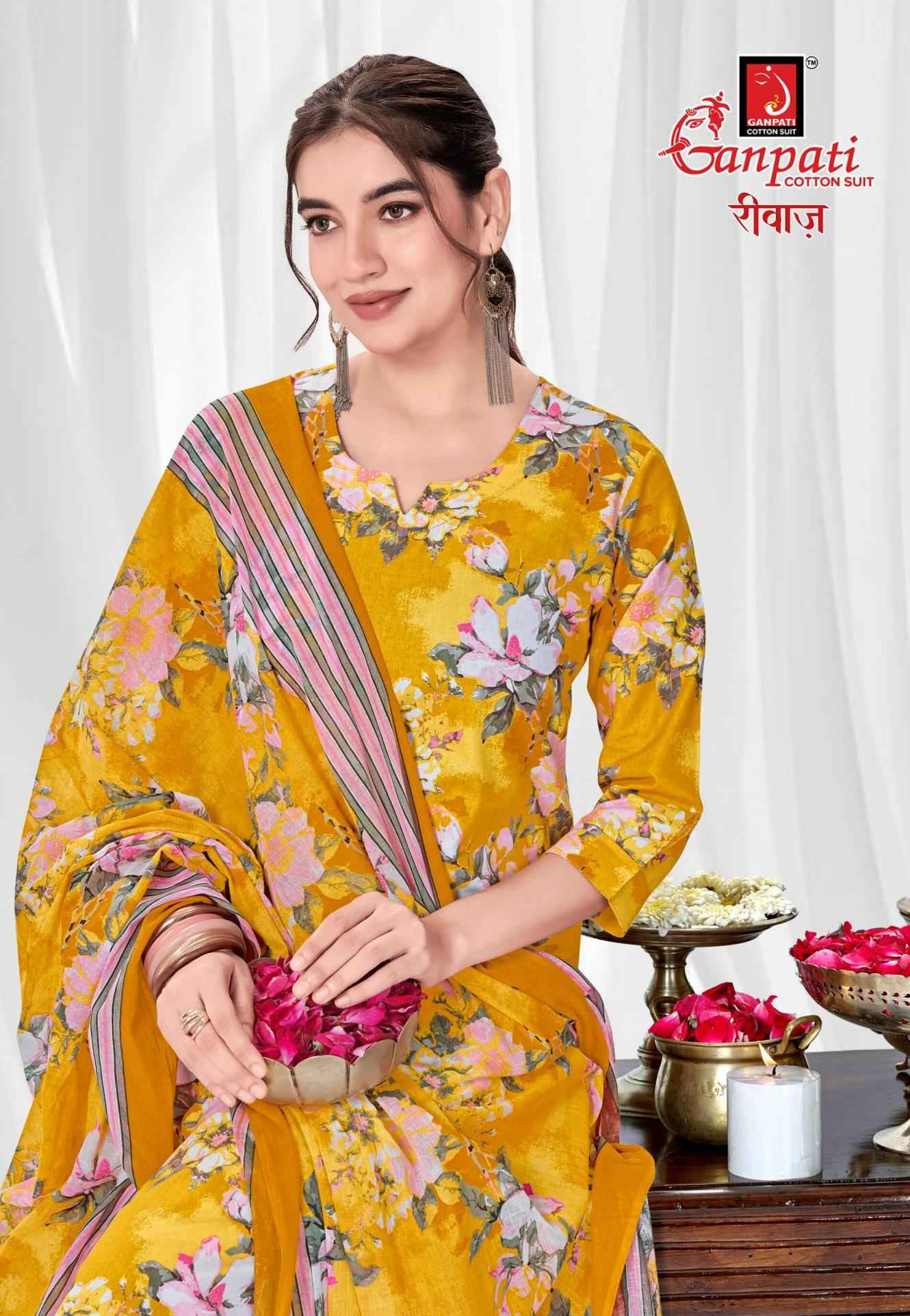 Ganpati riwaz Vol 2 Pure Cotton Jaipuri Prints Dress Material 12 Pcs Catalog