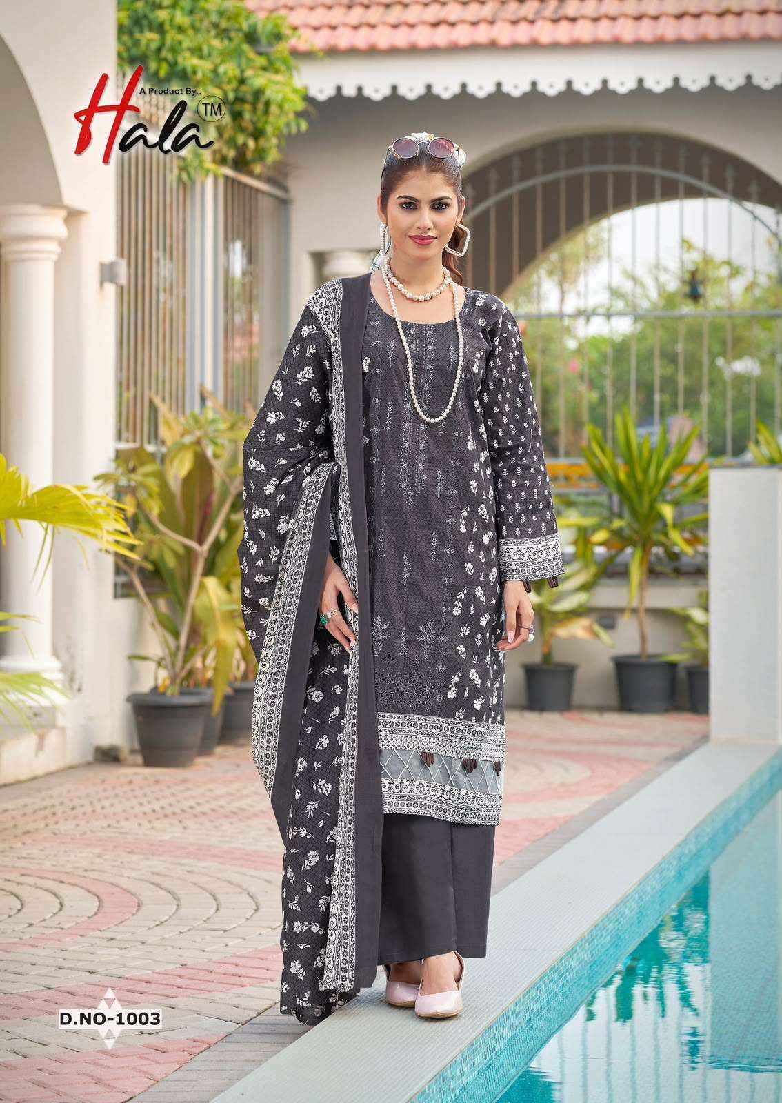 Hala Embroidered Lawn Cotton Dress Material 8 pcs Catalog