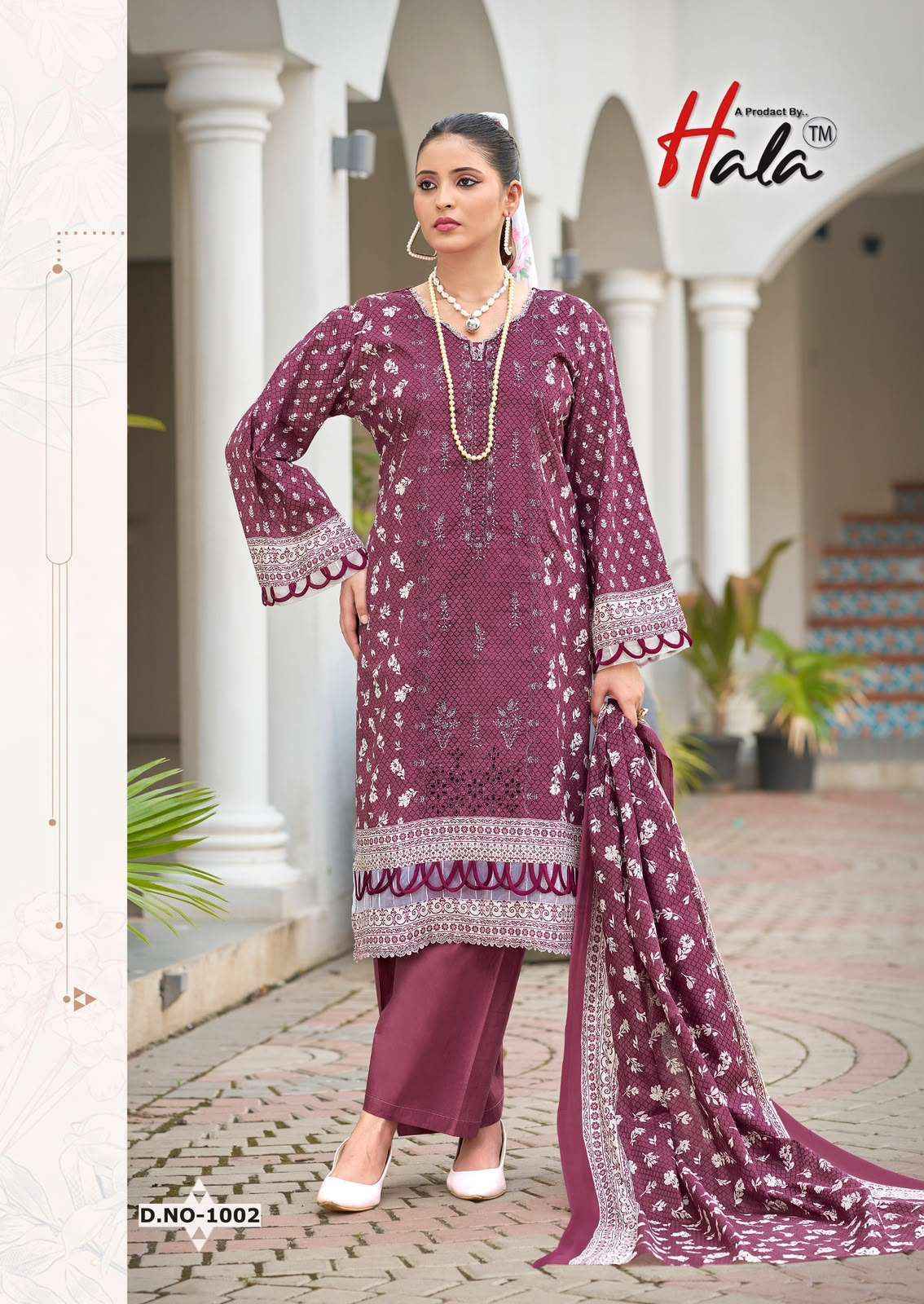 Hala Embroidered Lawn Cotton Dress Material 8 pcs Catalog