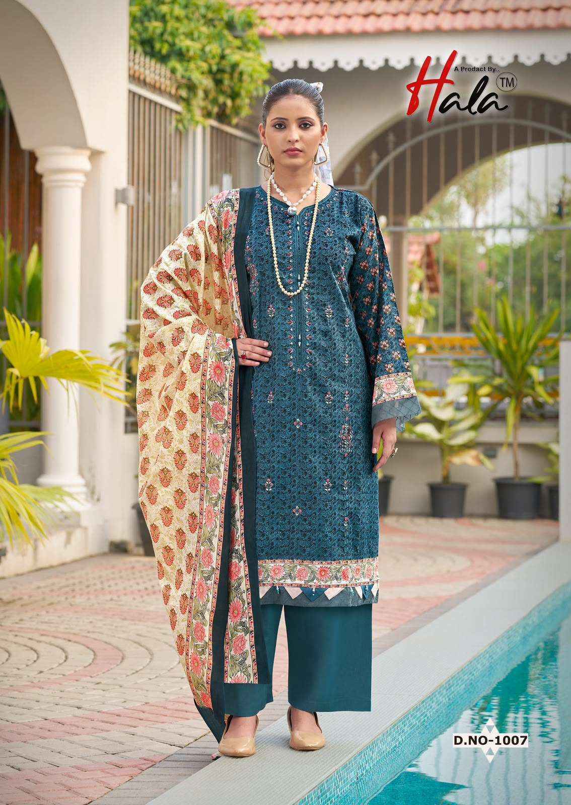 Hala Embroidered Lawn Cotton Dress Material 8 pcs Catalog