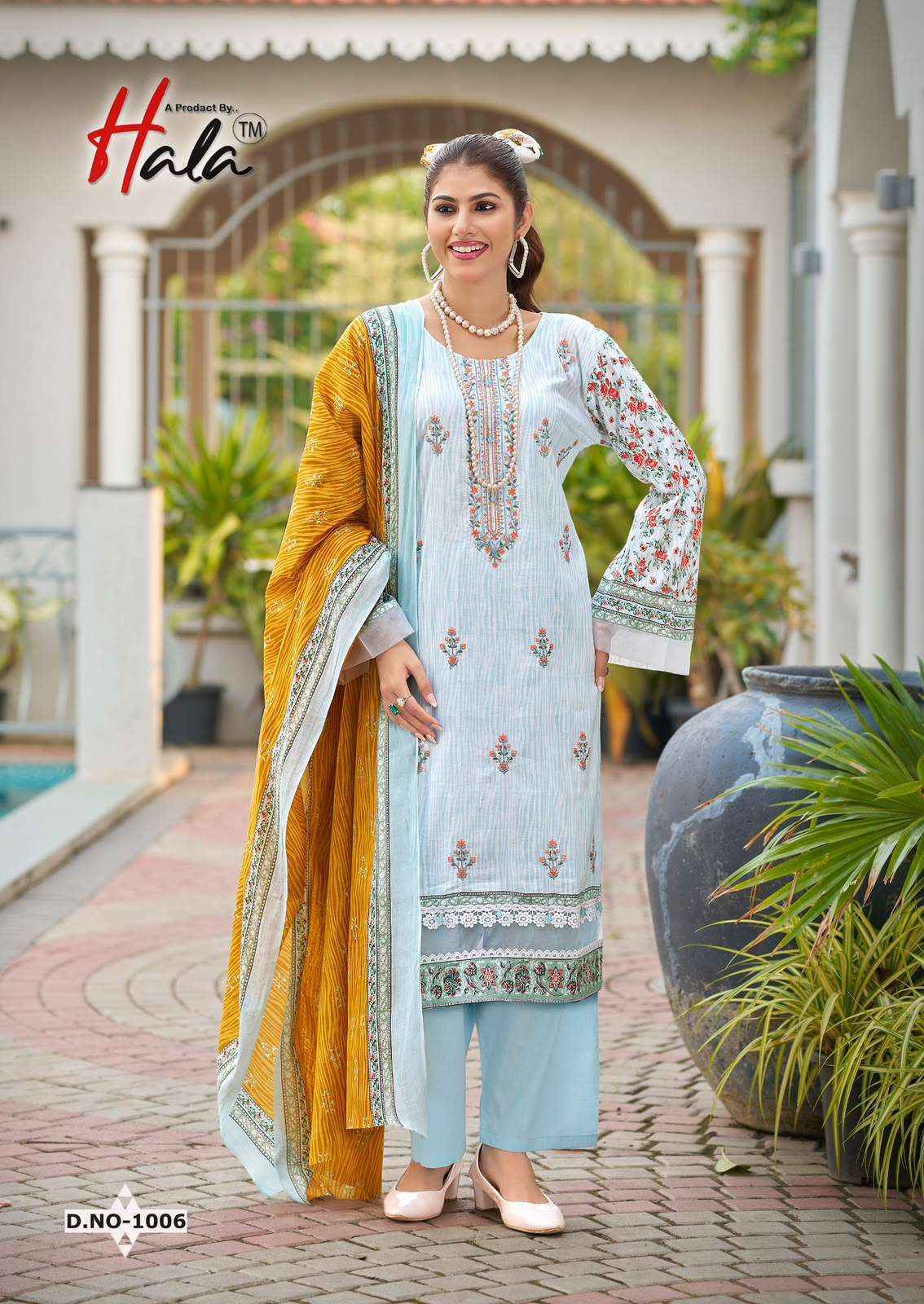 Hala Embroidered Lawn Cotton Dress Material 8 pcs Catalog