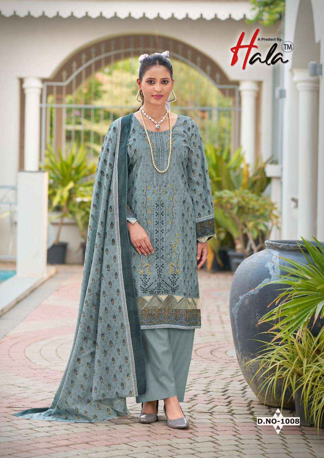 Hala Embroidered Lawn Cotton Dress Material 8 pcs Catalog