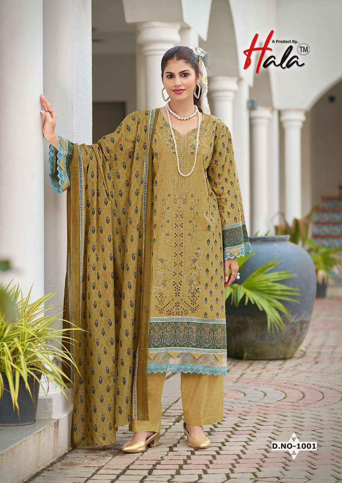 Hala Embroidered Lawn Cotton Dress Material 8 pcs Catalog
