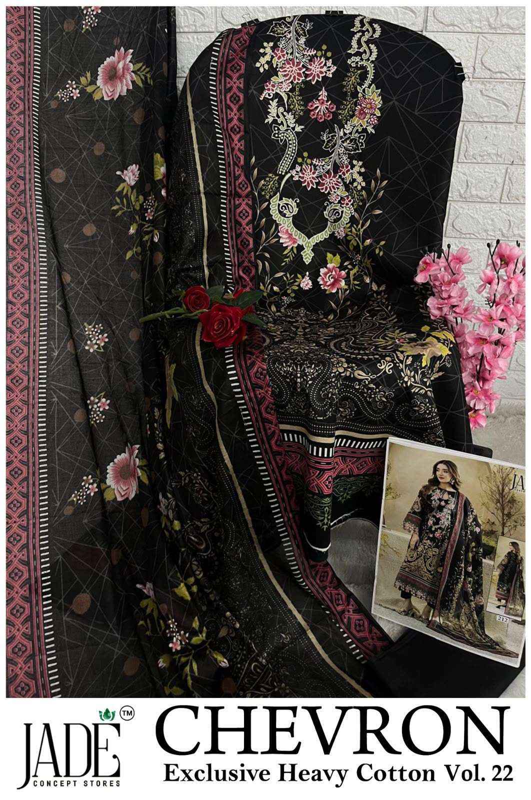 Jade Chevron Vol 22 Pure Cotton Pakistani Dress Material 6 Pcs Catalog