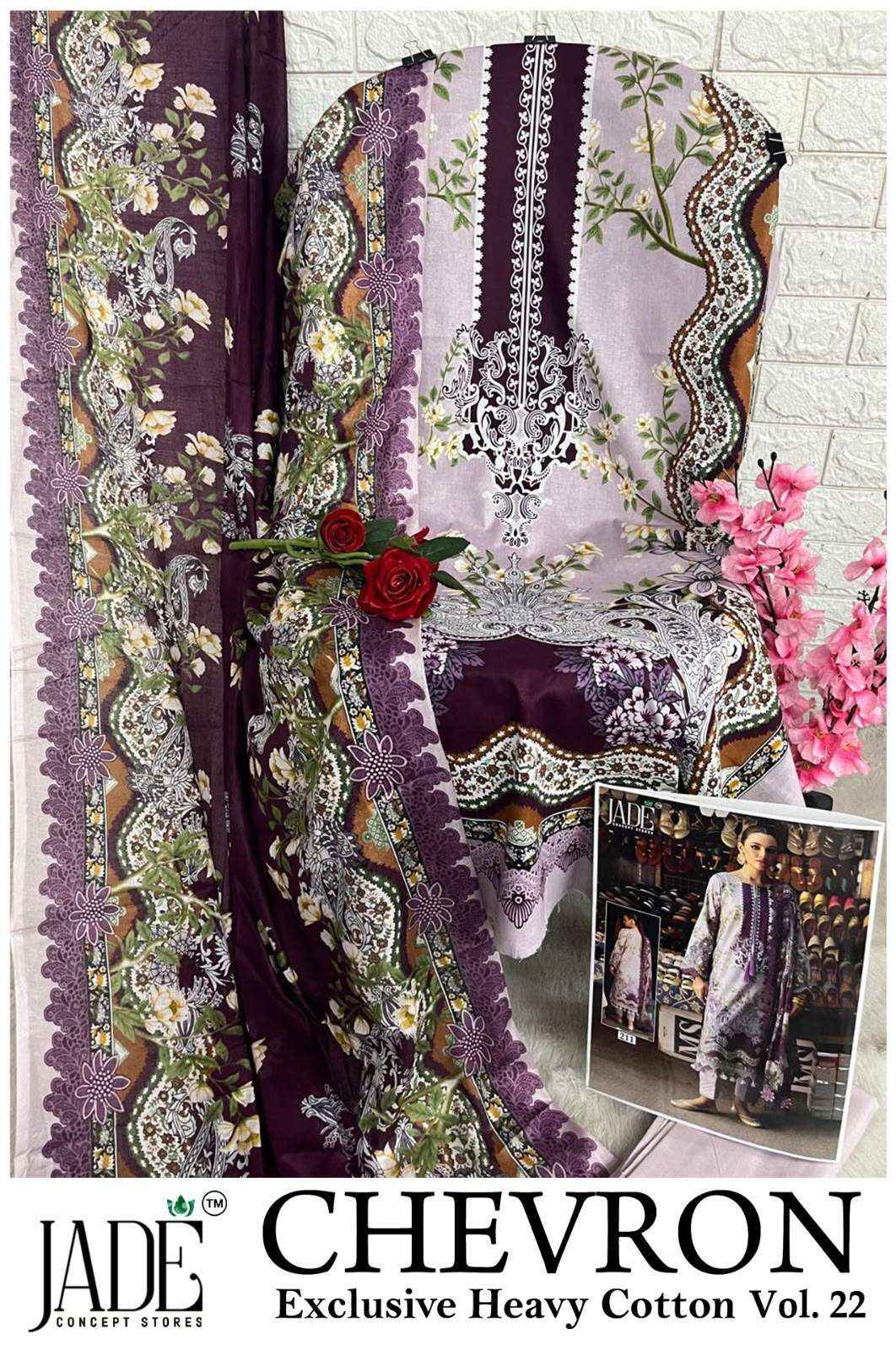 Jade Chevron Vol 22 Pure Cotton Pakistani Dress Material 6 Pcs Catalog