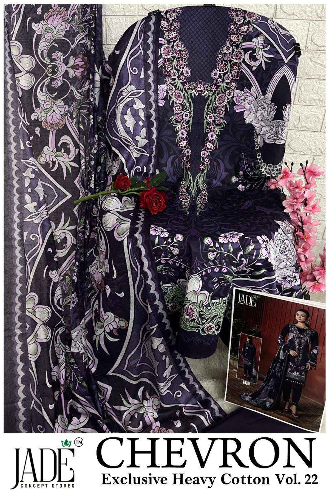 Jade Chevron Vol 22 Pure Cotton Pakistani Dress Material 6 Pcs Catalog
