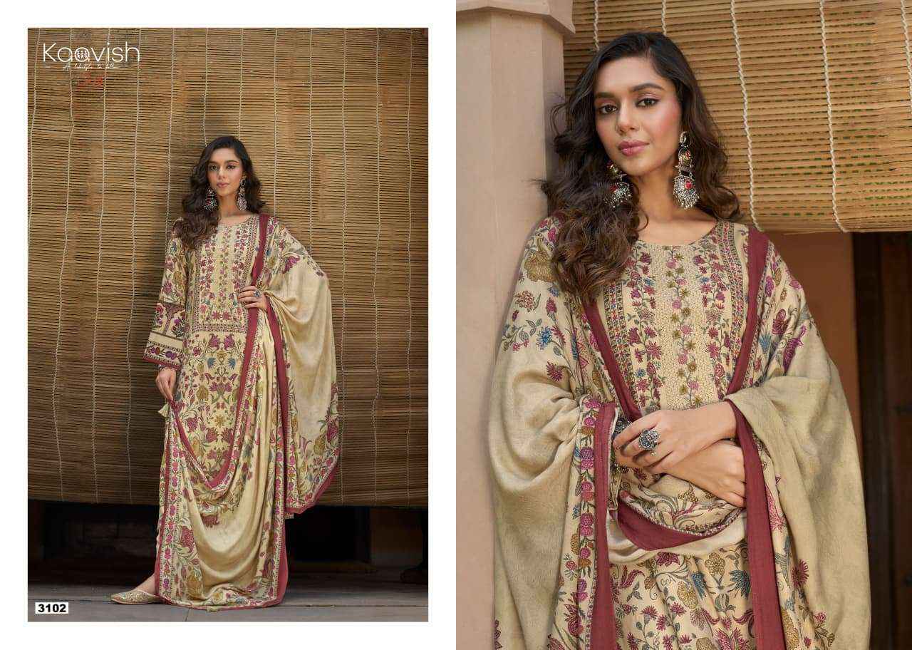 Kaavish Rosewood Pashmina Dress Materal Wholesale Price 4 Pcs Catalog