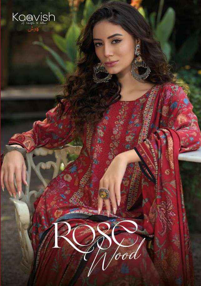 Kaavish Rosewood Pashmina Dress Materal Wholesale Price 4 Pcs Catalog