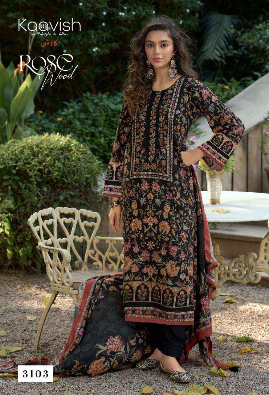 Kaavish Rosewood Pashmina Dress Materal Wholesale Price 4 Pcs Catalog