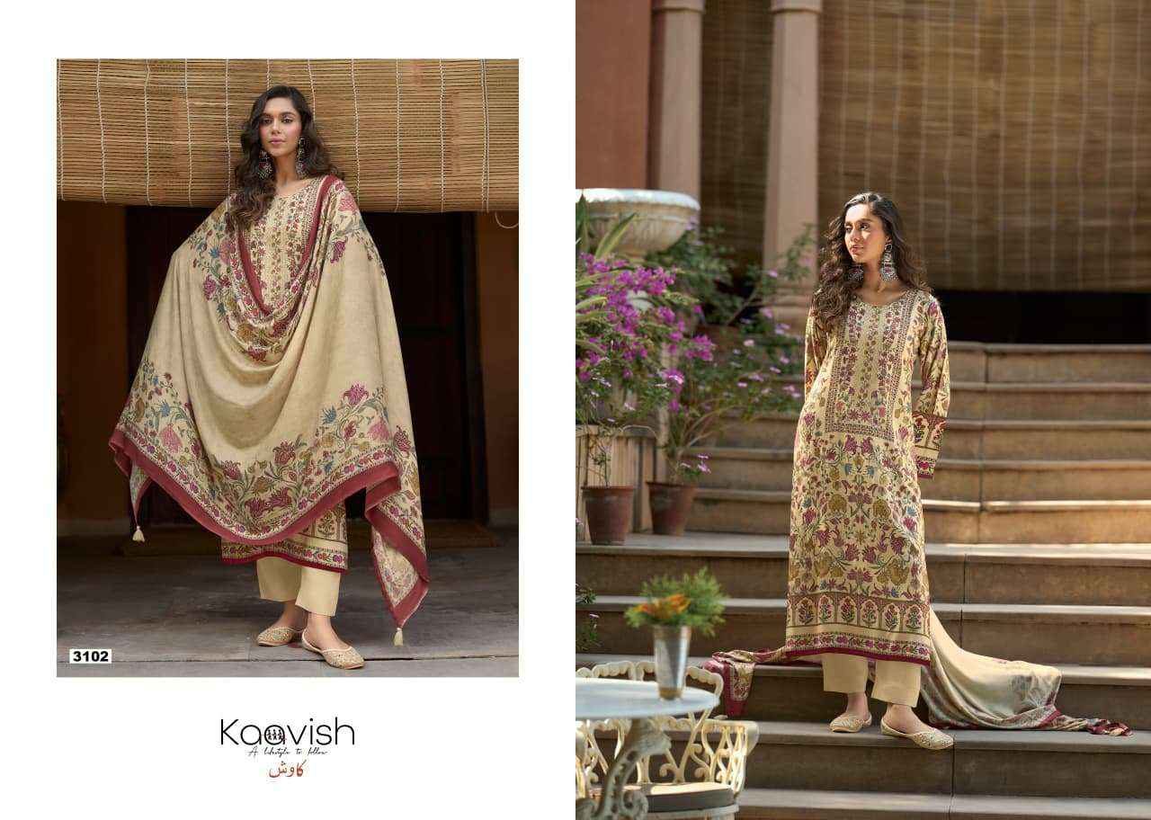 Kaavish Rosewood Pashmina Dress Materal Wholesale Price 4 Pcs Catalog
