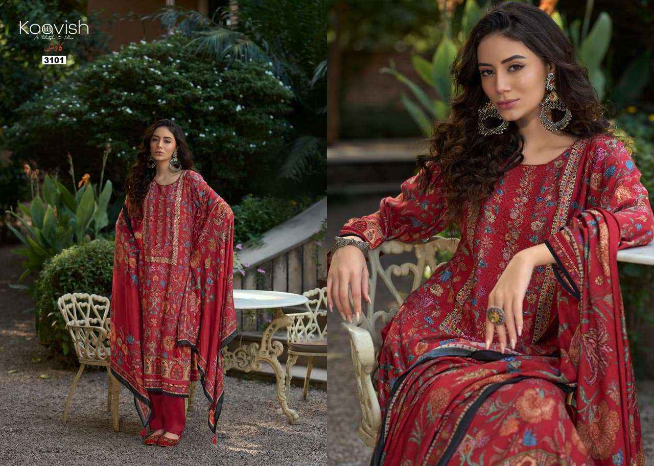 Kaavish Rosewood Pashmina Dress Materal Wholesale Price 4 Pcs Catalog