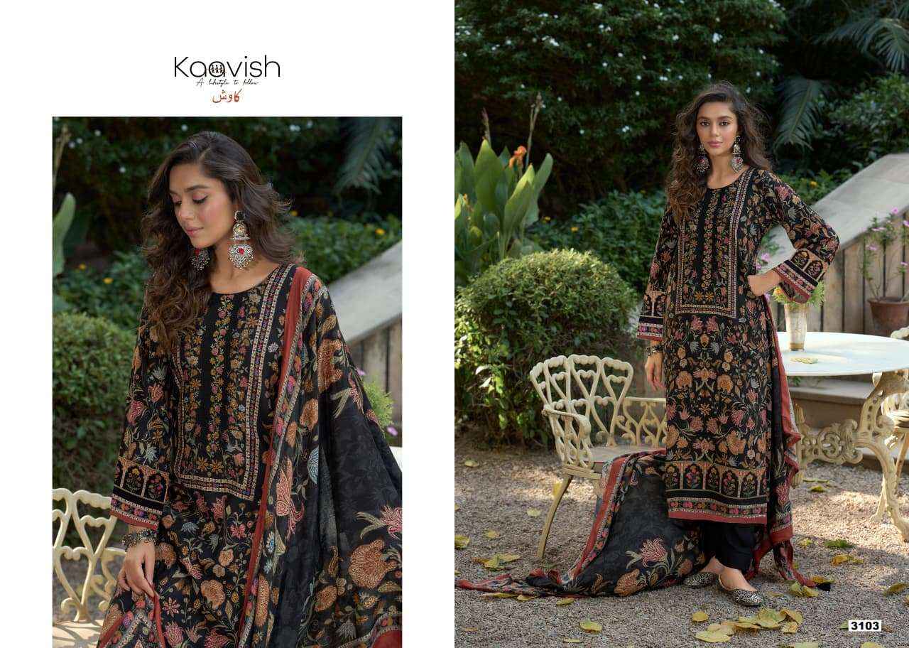 Kaavish Rosewood Pashmina Dress Materal Wholesale Price 4 Pcs Catalog