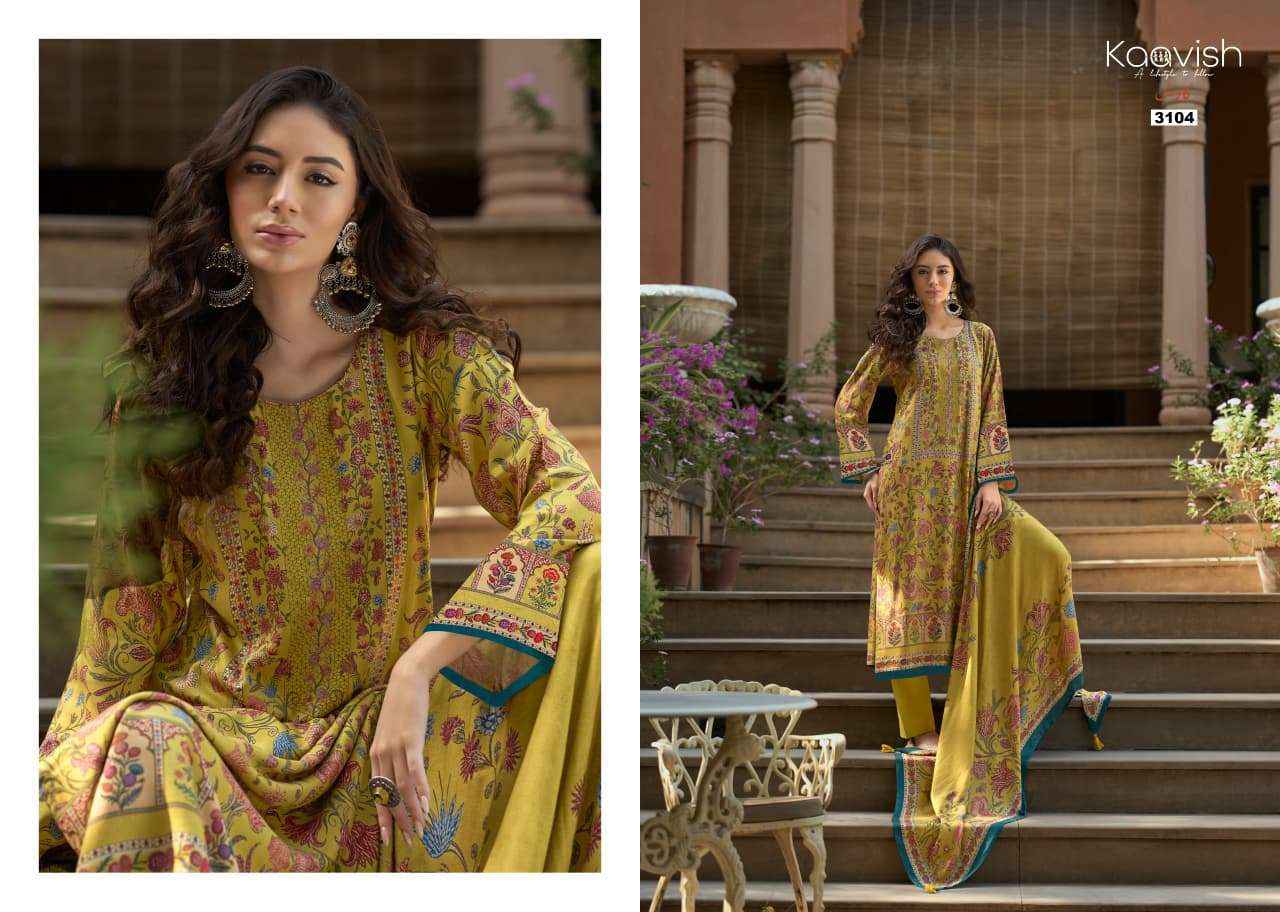 Kaavish Rosewood Pashmina Dress Materal Wholesale Price 4 Pcs Catalog