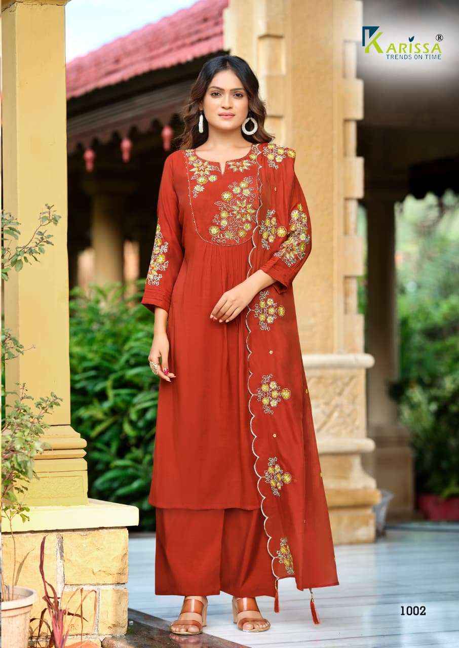 Karissa Ajmera Premium Designs Kurti Bottom Dupatta Set 4 Pcs Catalog 