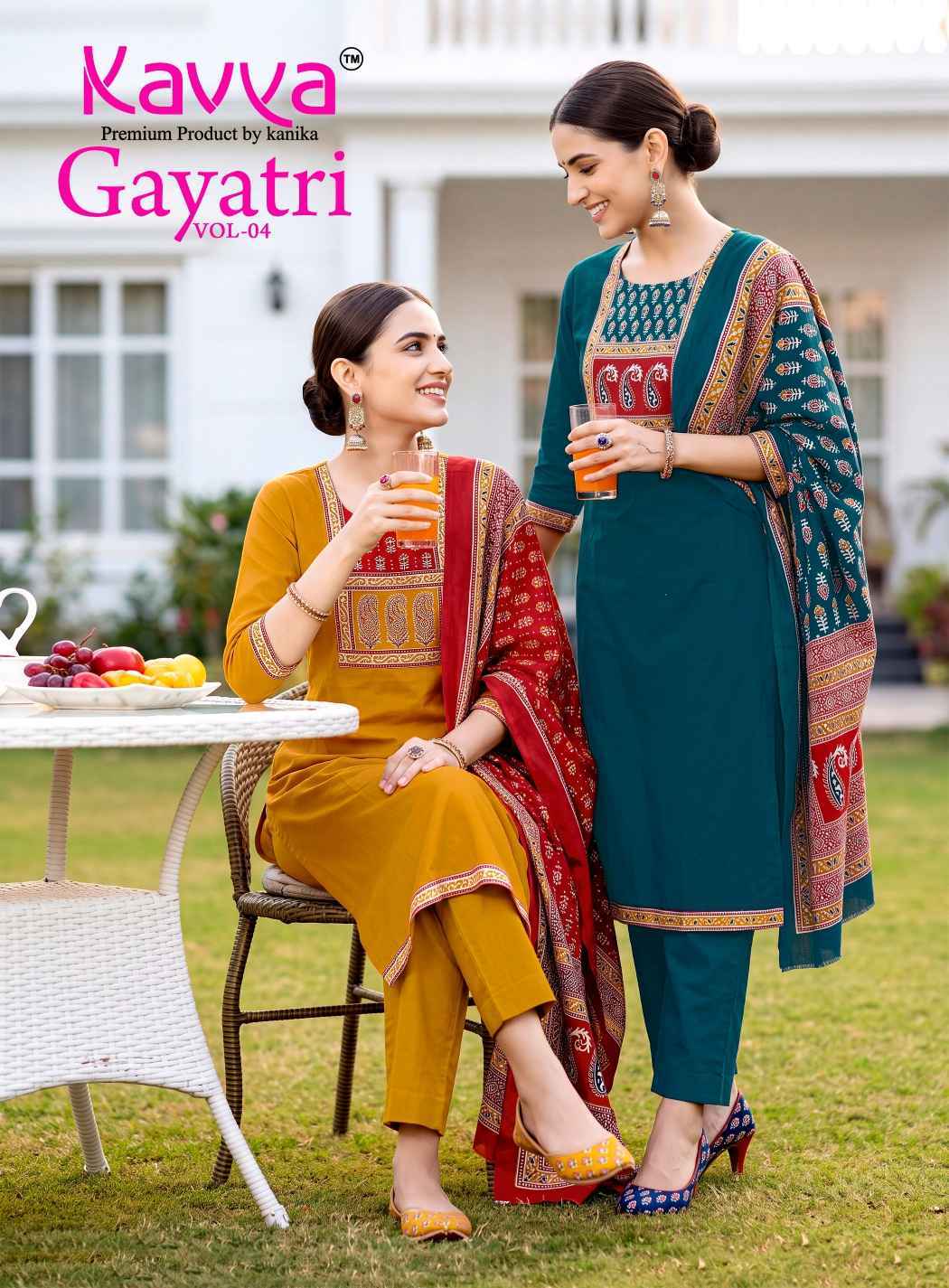 Kavya Gayatri Vol 4 Dhabu Cotton Readymade Suits 10 pcs Catalog