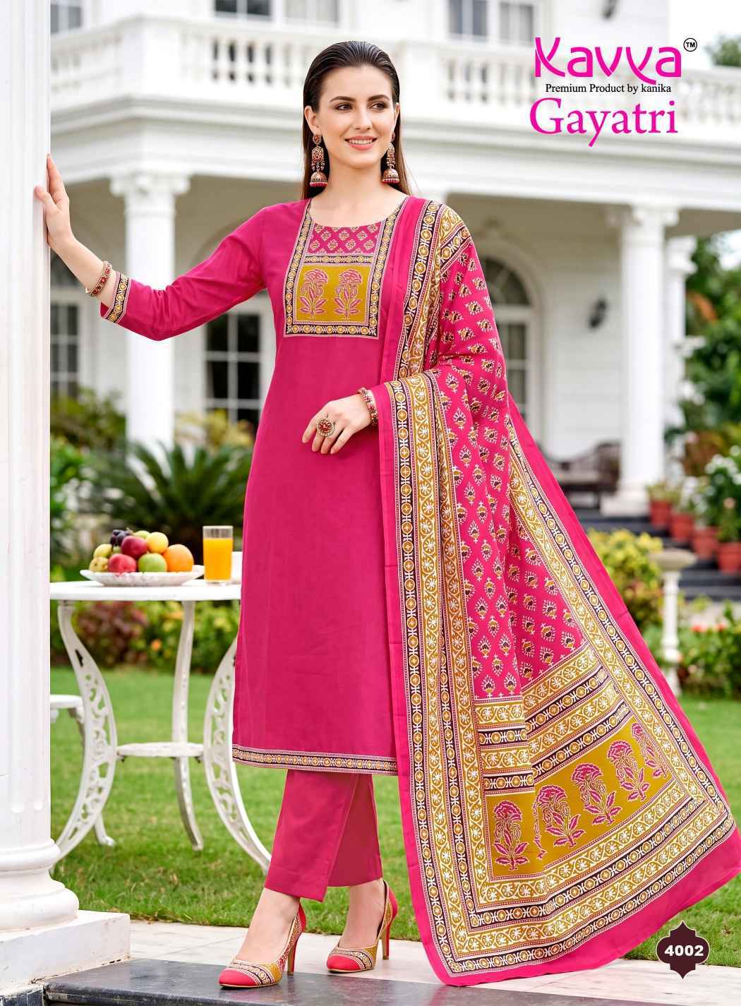 Kavya Gayatri Vol 4 Dhabu Cotton Readymade Suits 10 pcs Catalog