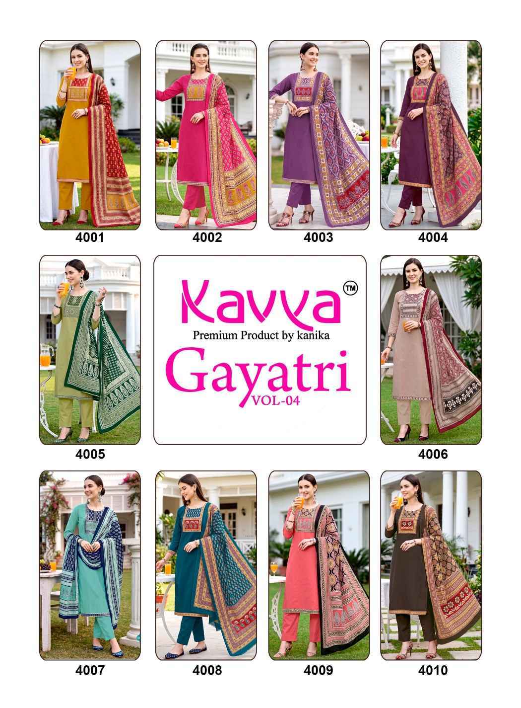 Kavya Gayatri Vol 4 Dhabu Cotton Readymade Suits 10 pcs Catalog